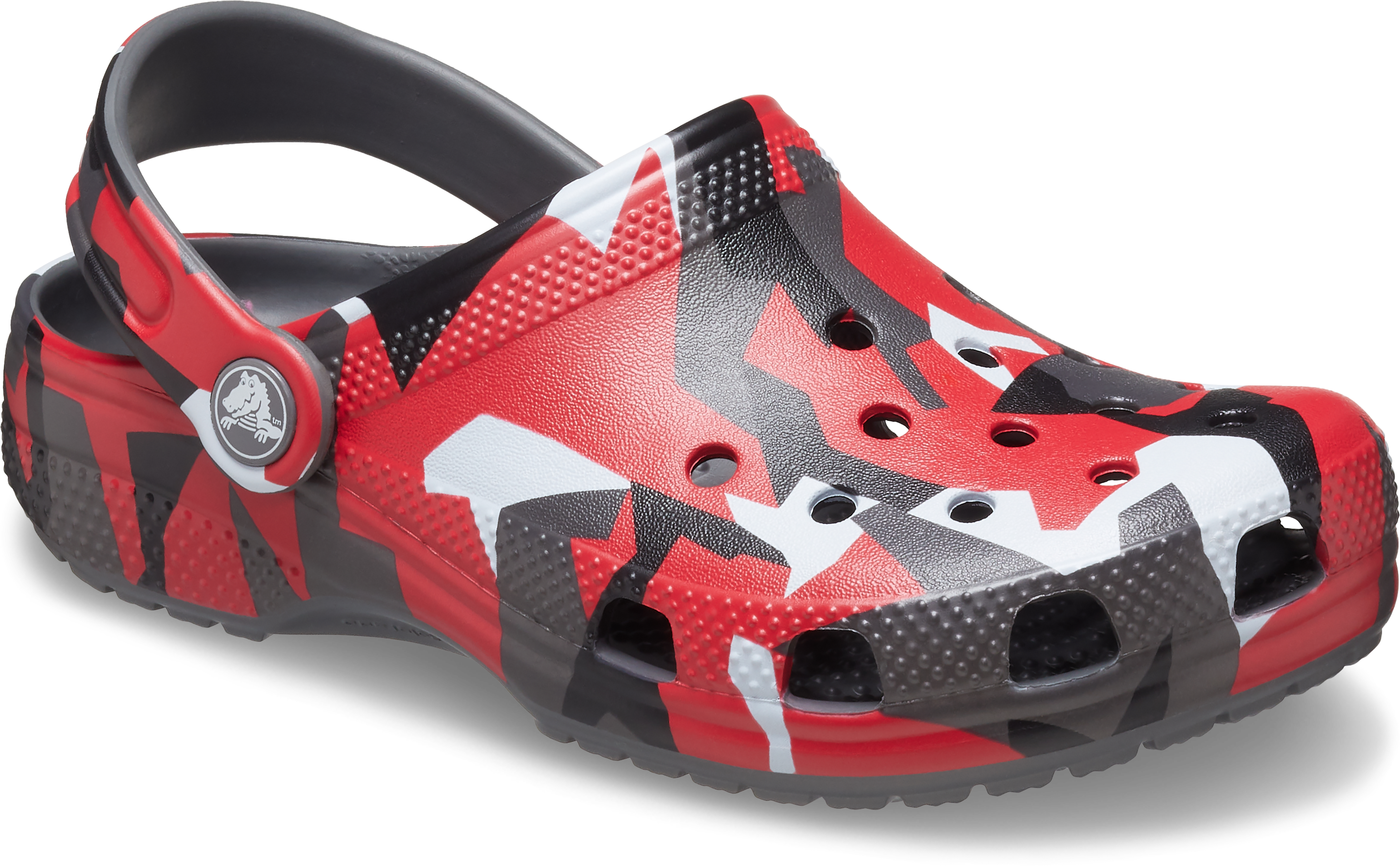 Crocs Classic Geometric Grade School Boys' "Camo Red" Clog