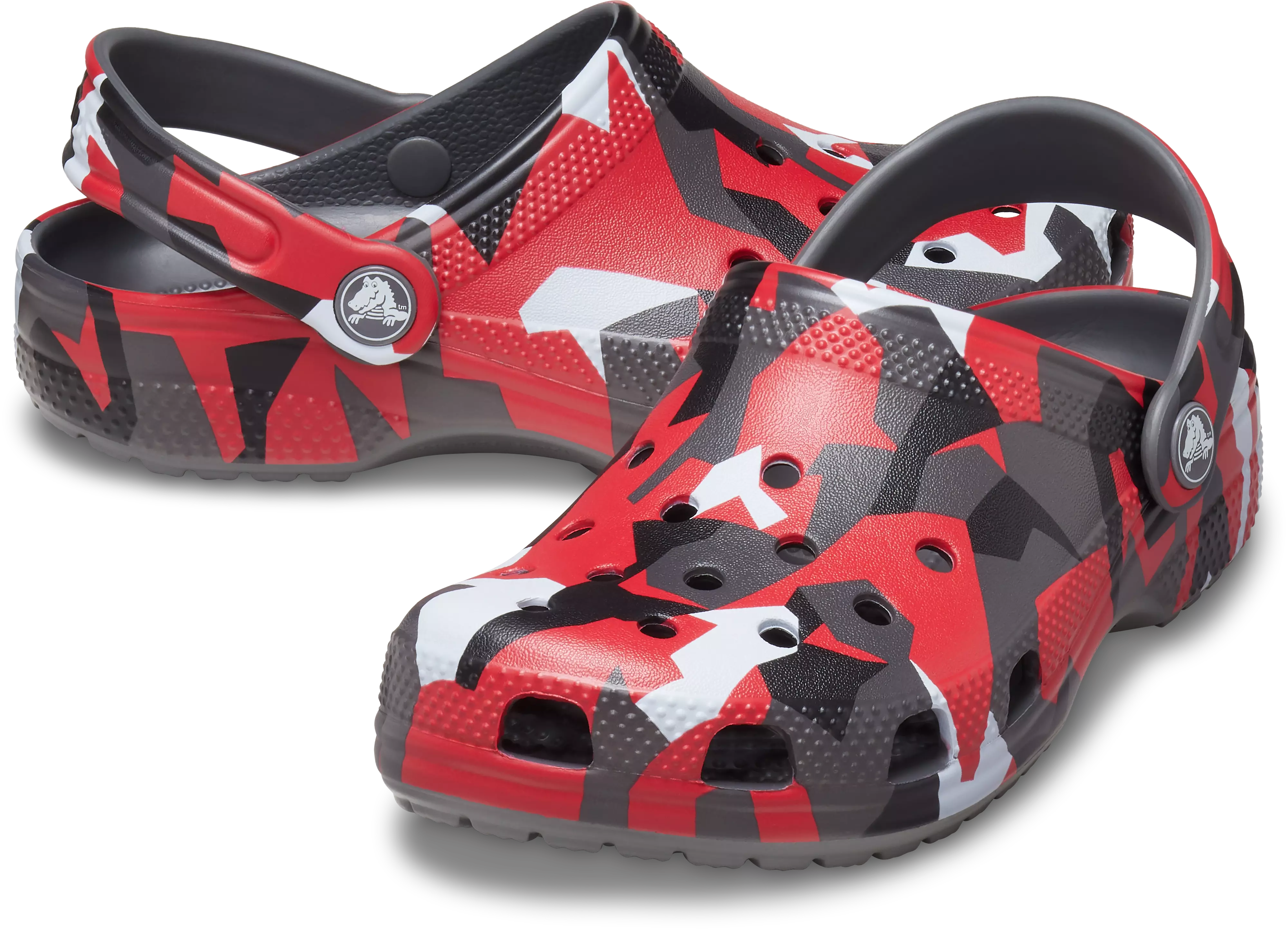 Crocs Classic Geometric "Camo Red" Grade School Boys' Clog - RED/GREY