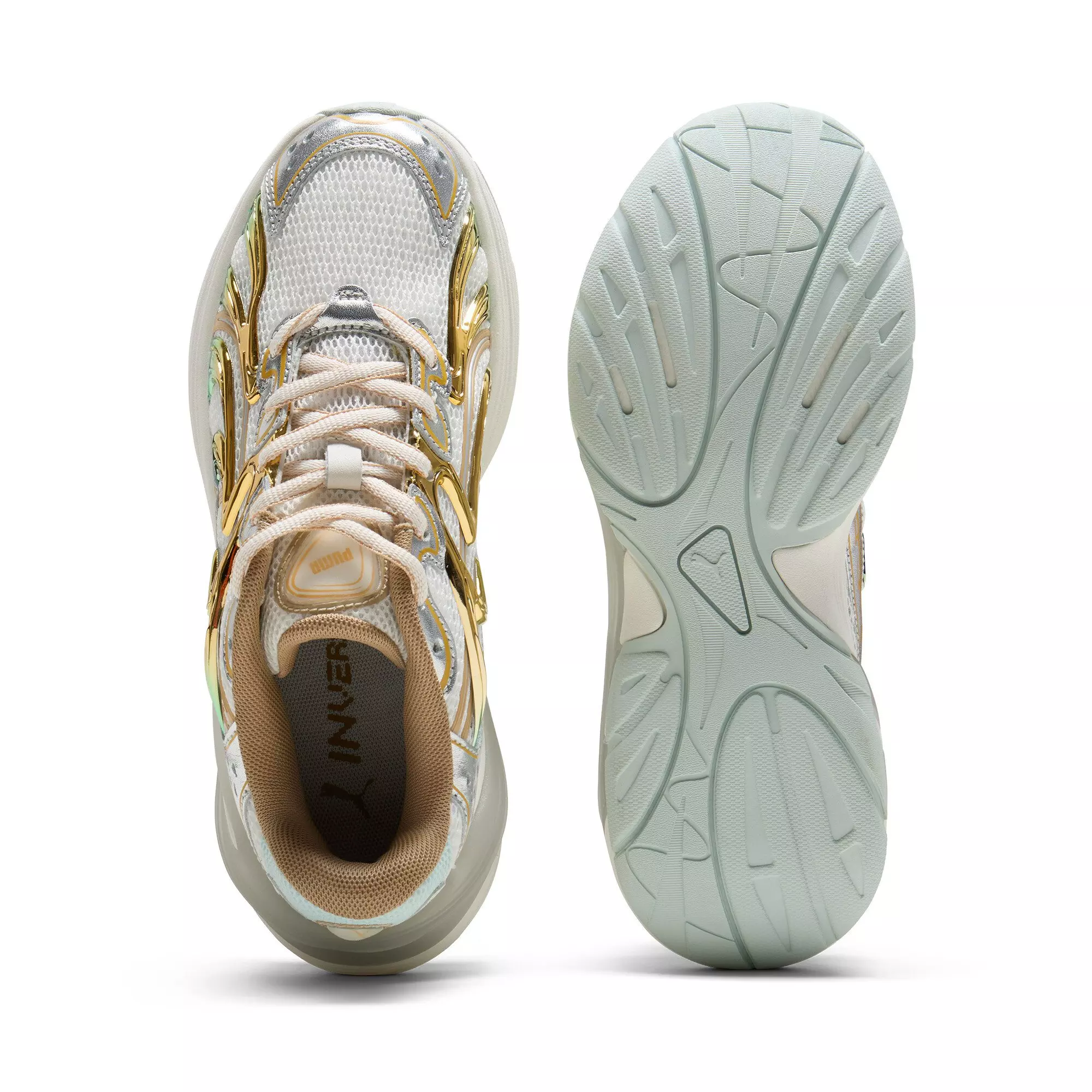 PUMA Inverse Metallic "White/Gold" Women's Shoe - WHITE/GOLD