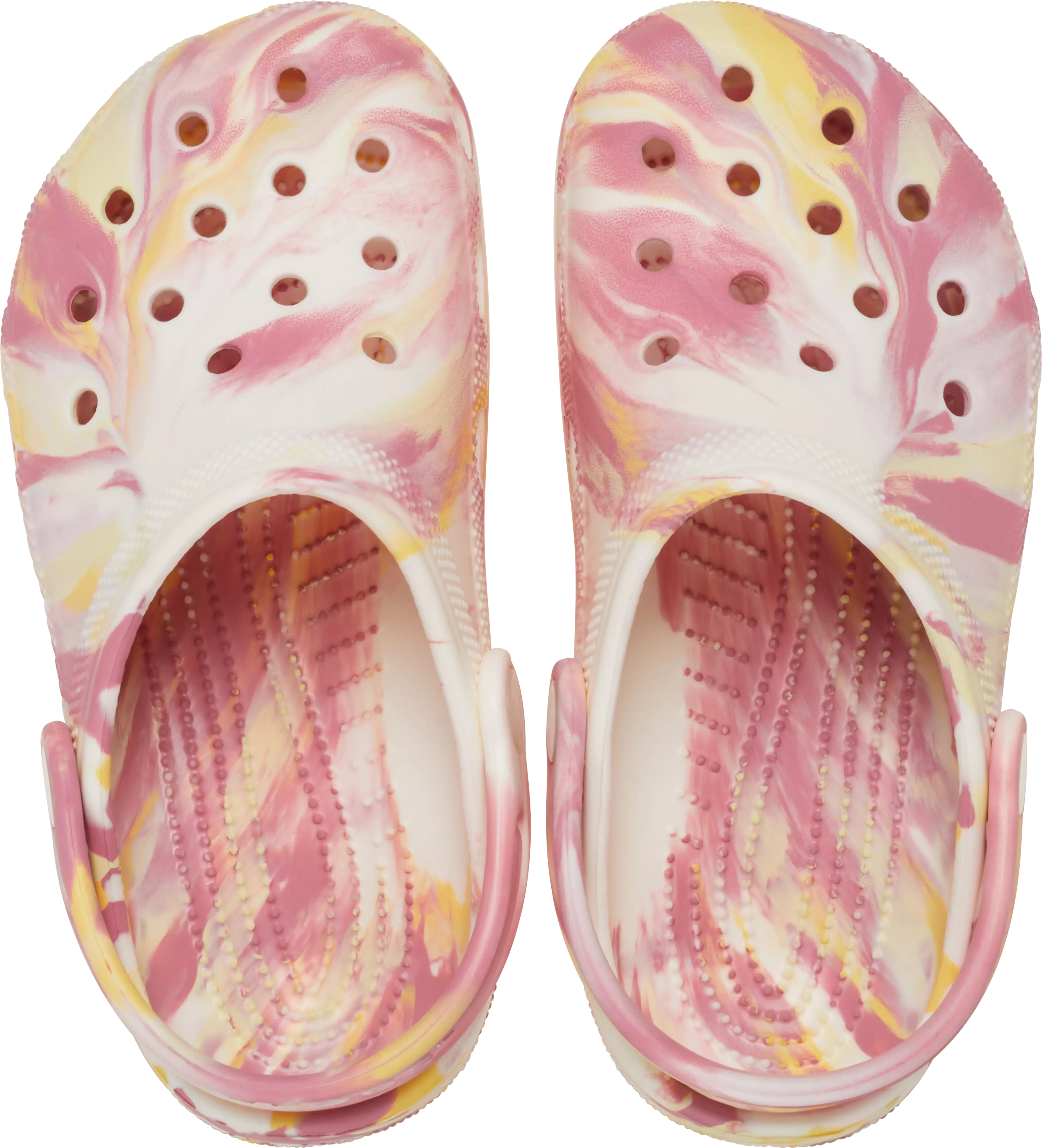 Crocs Classic Marbled "Daylily" Grade School Girls' Clog - PINK/YELLOW