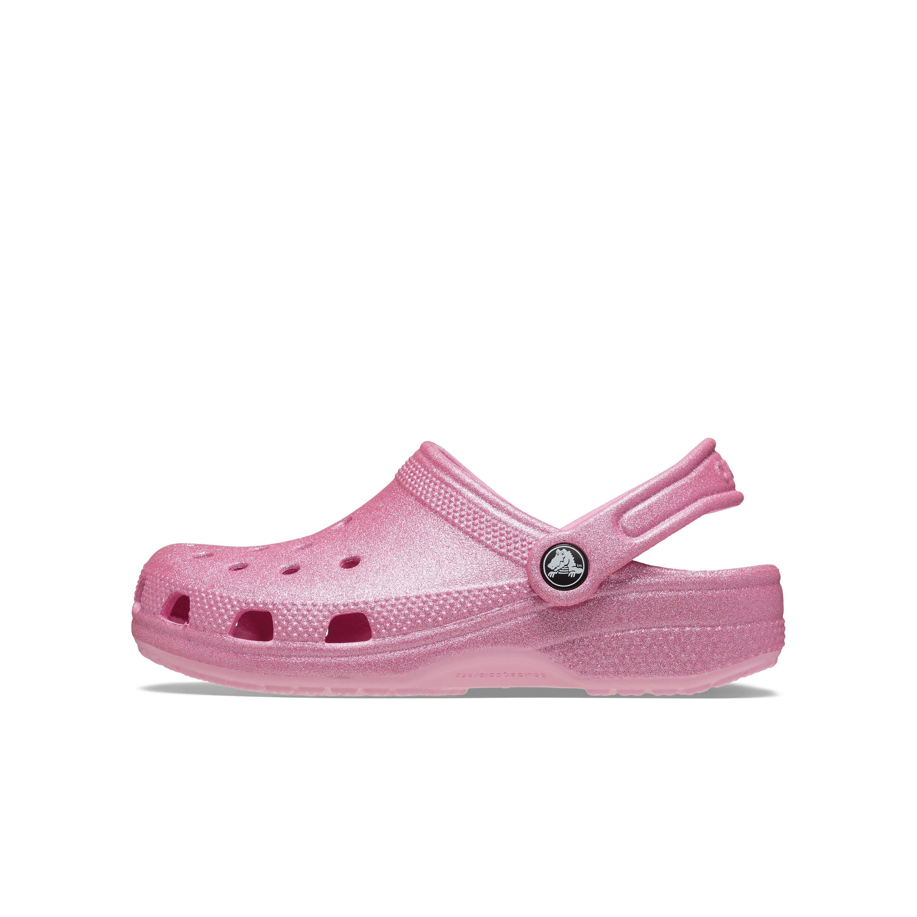 Crocs Classic Grade School Girls' "Pink Glitter" Clog