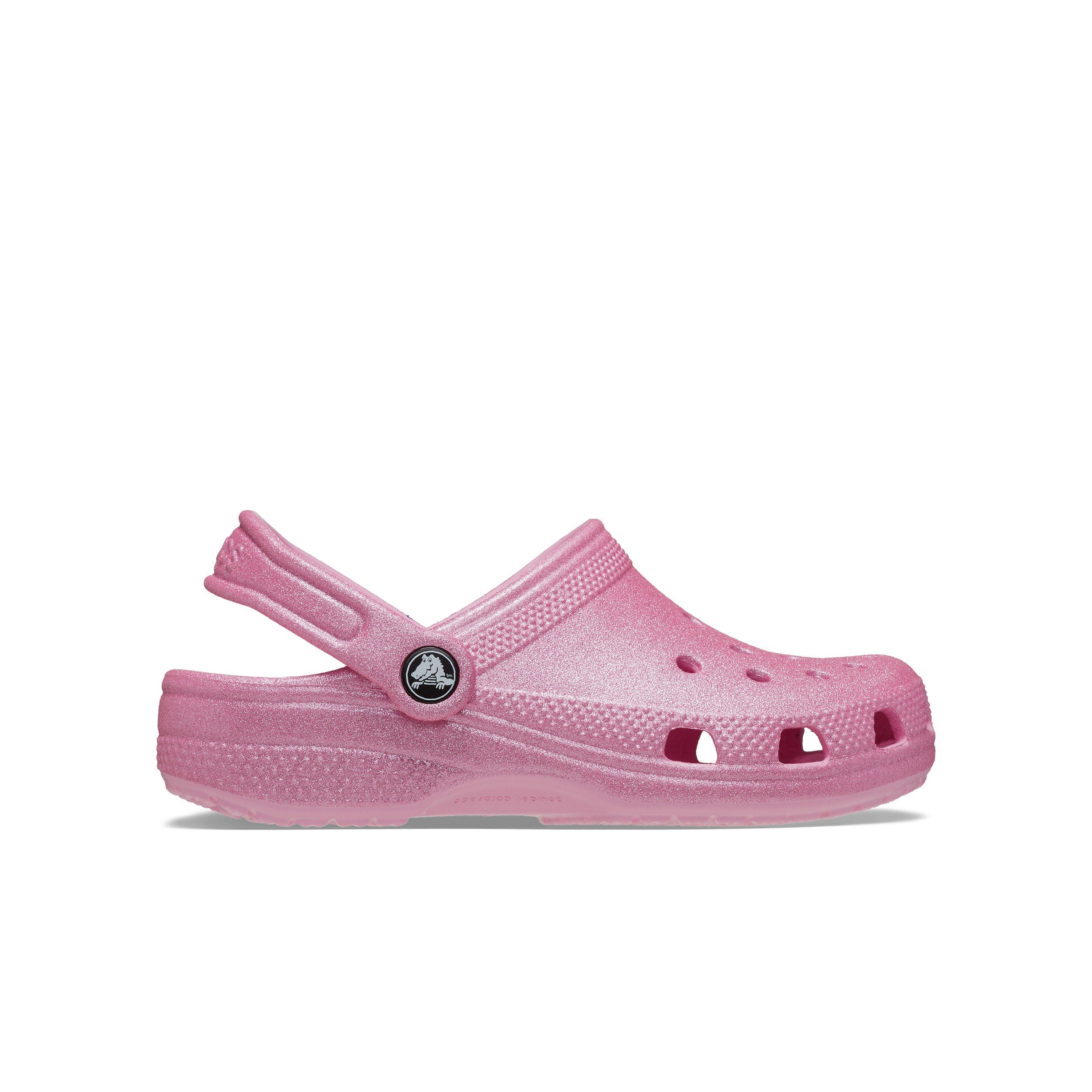 Crocs Classic "Pink Glitter" Grade School Girls' Clog - PINK