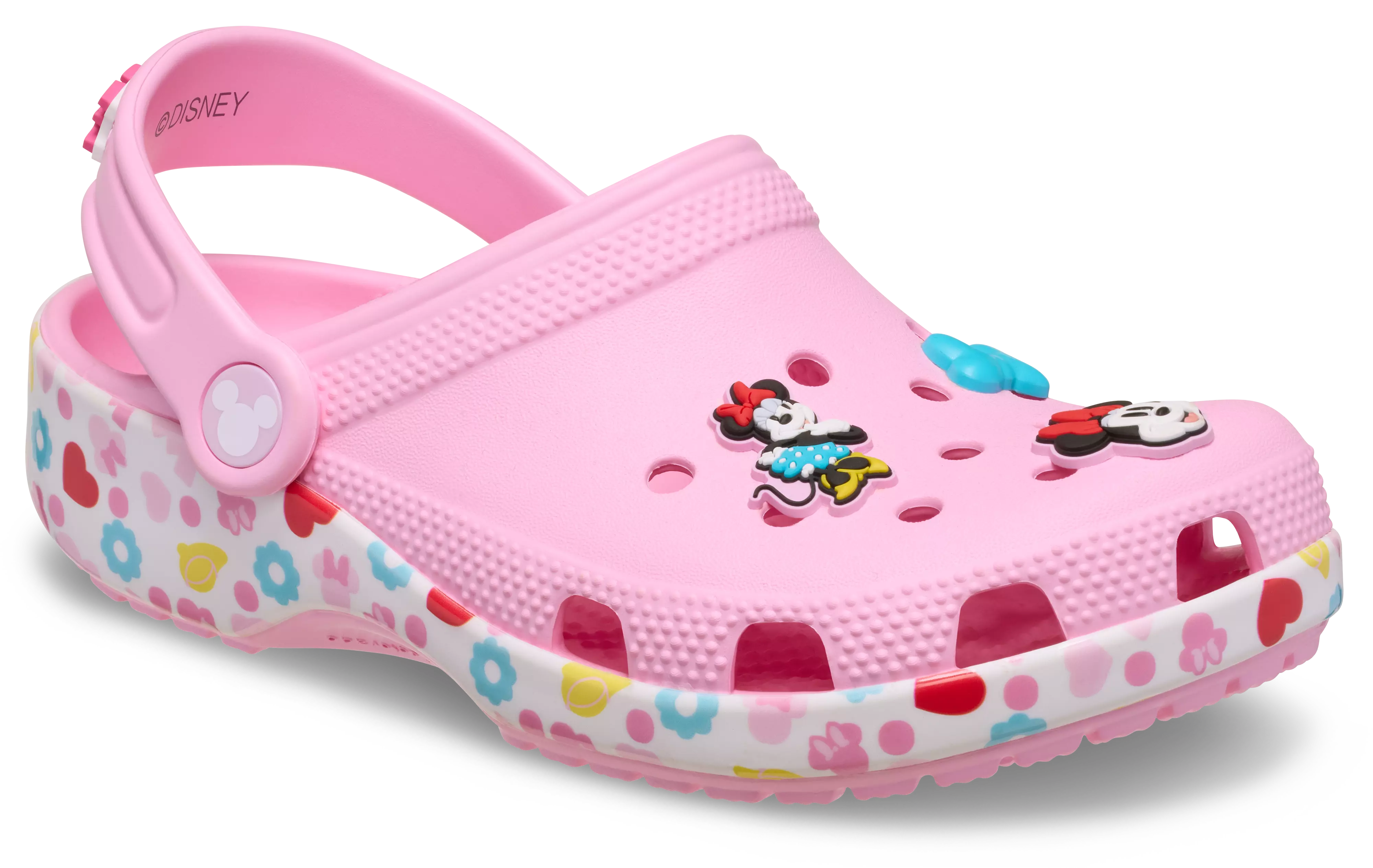Crocs Classic Mickey and Friends "Minnie" Toddler Girls' Clog - WHITE/PINK