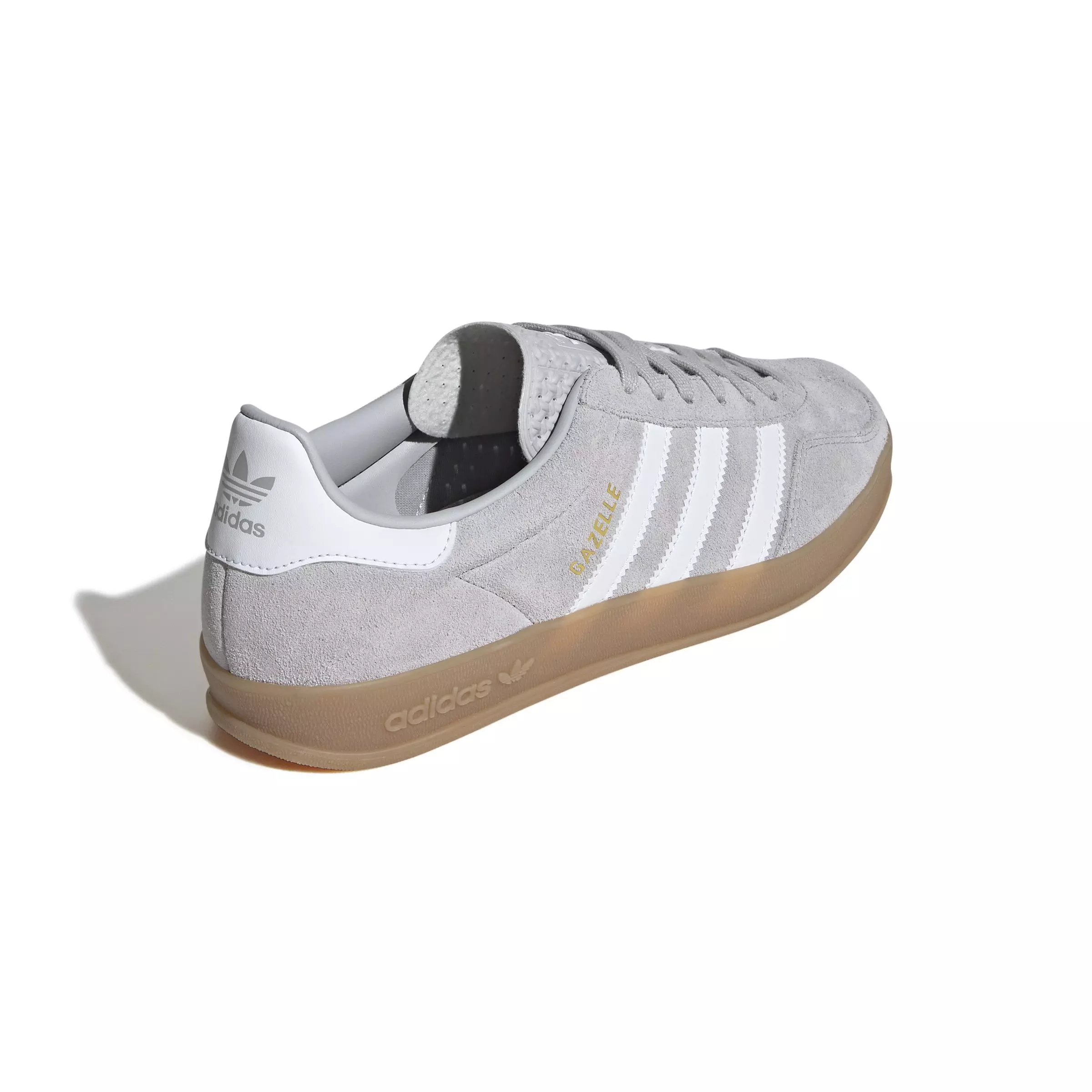 adidas Originals Gazelle "Grey Two/Ftwr White/Gold Metallic" Men's Shoe - GREY/WHITE