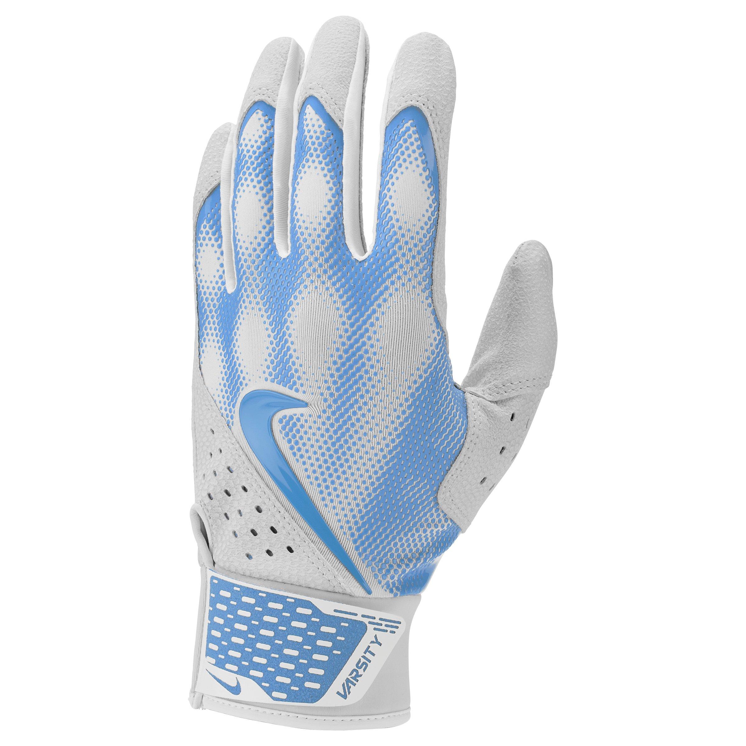 Nike Alpha Varsity Batting Gloves Light Blue/White | Hibbett