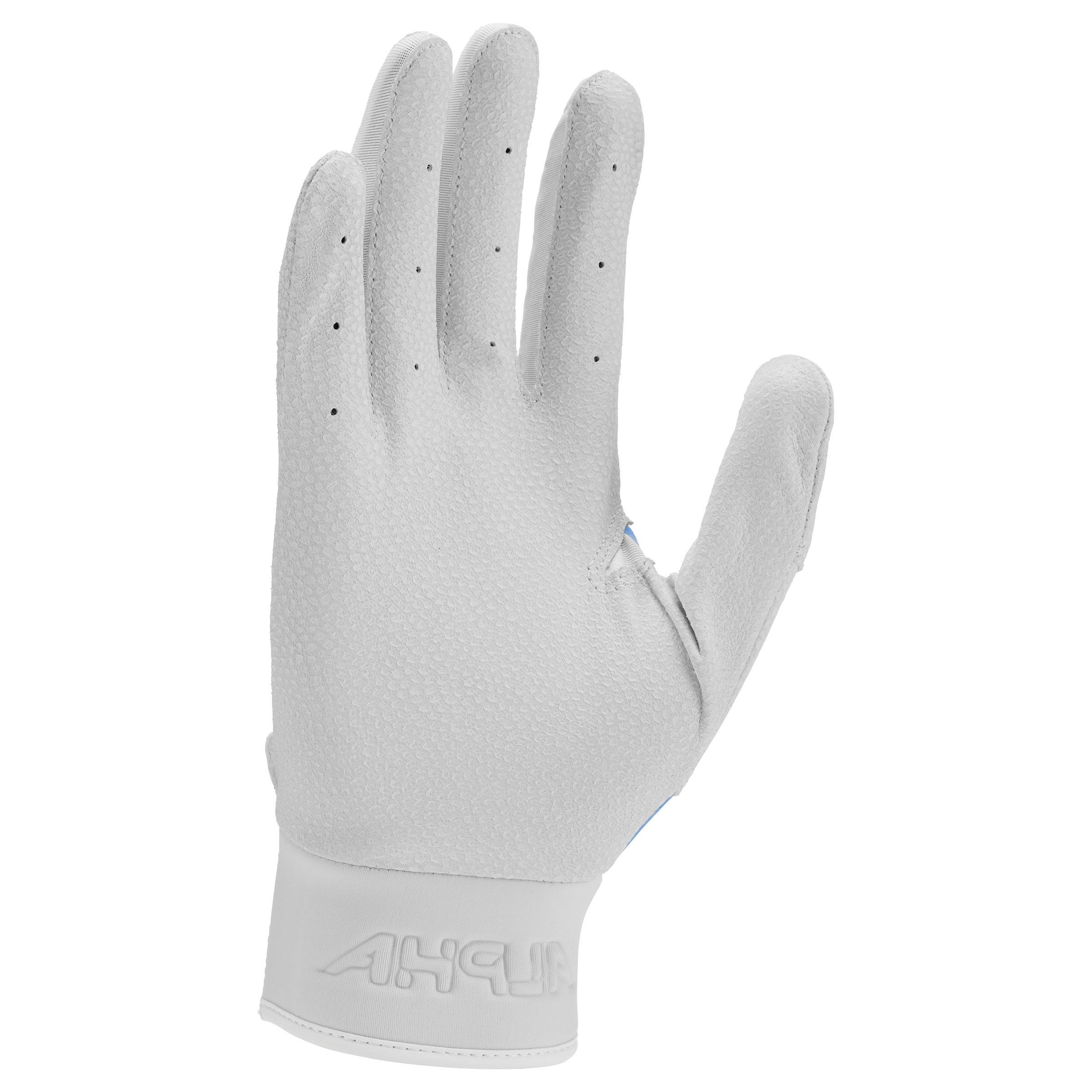Nike Alpha Varsity Baseball Batting Gloves - Light Blue/White - LT BLUE/WHITE Thumbnail View 2