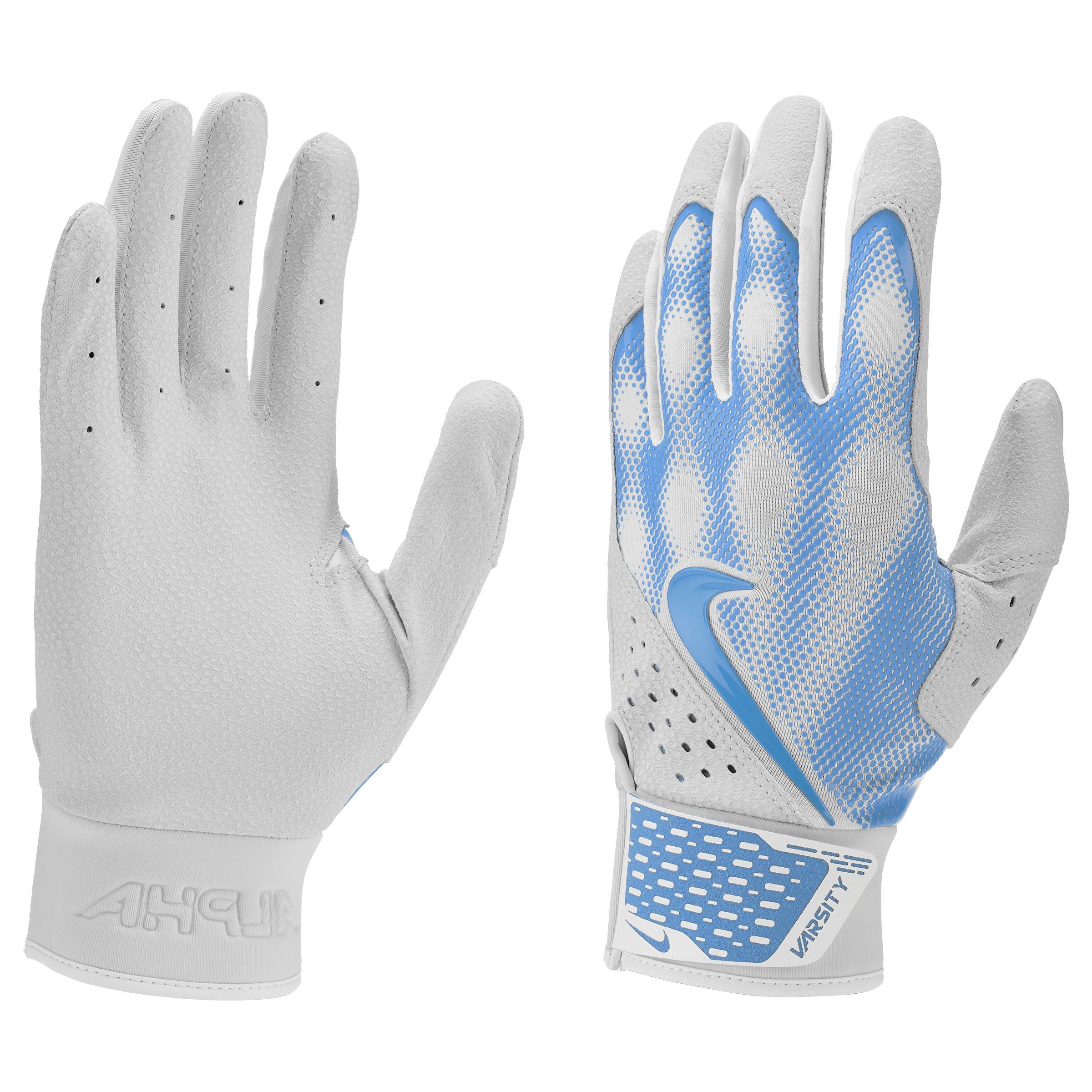 Nike Alpha Varsity Baseball Batting Gloves - Light Blue/White - LT BLUE/WHITE Thumbnail View 3