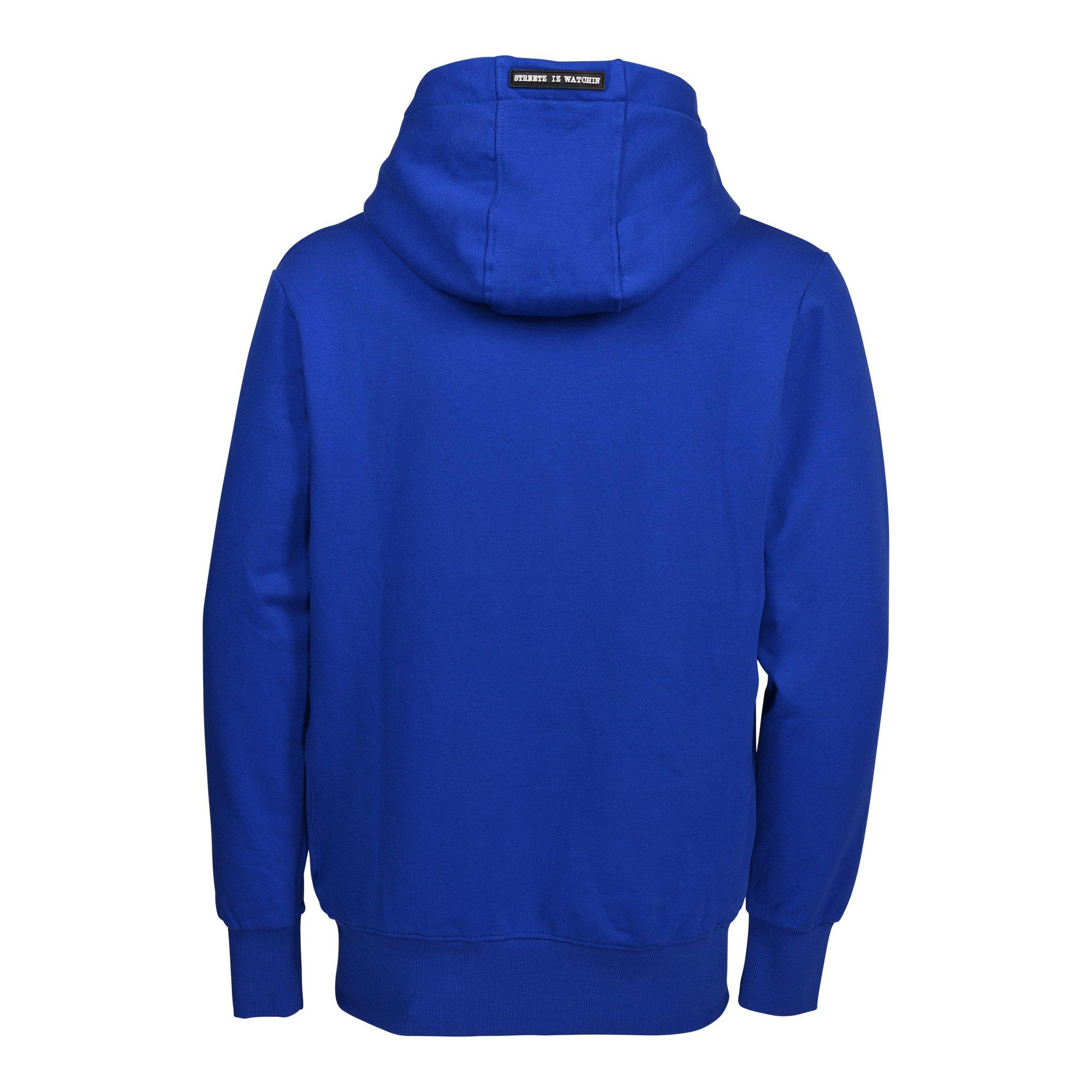 Streetz Iz Watchin Men's Graphic Drawstring Hoodie - Blue