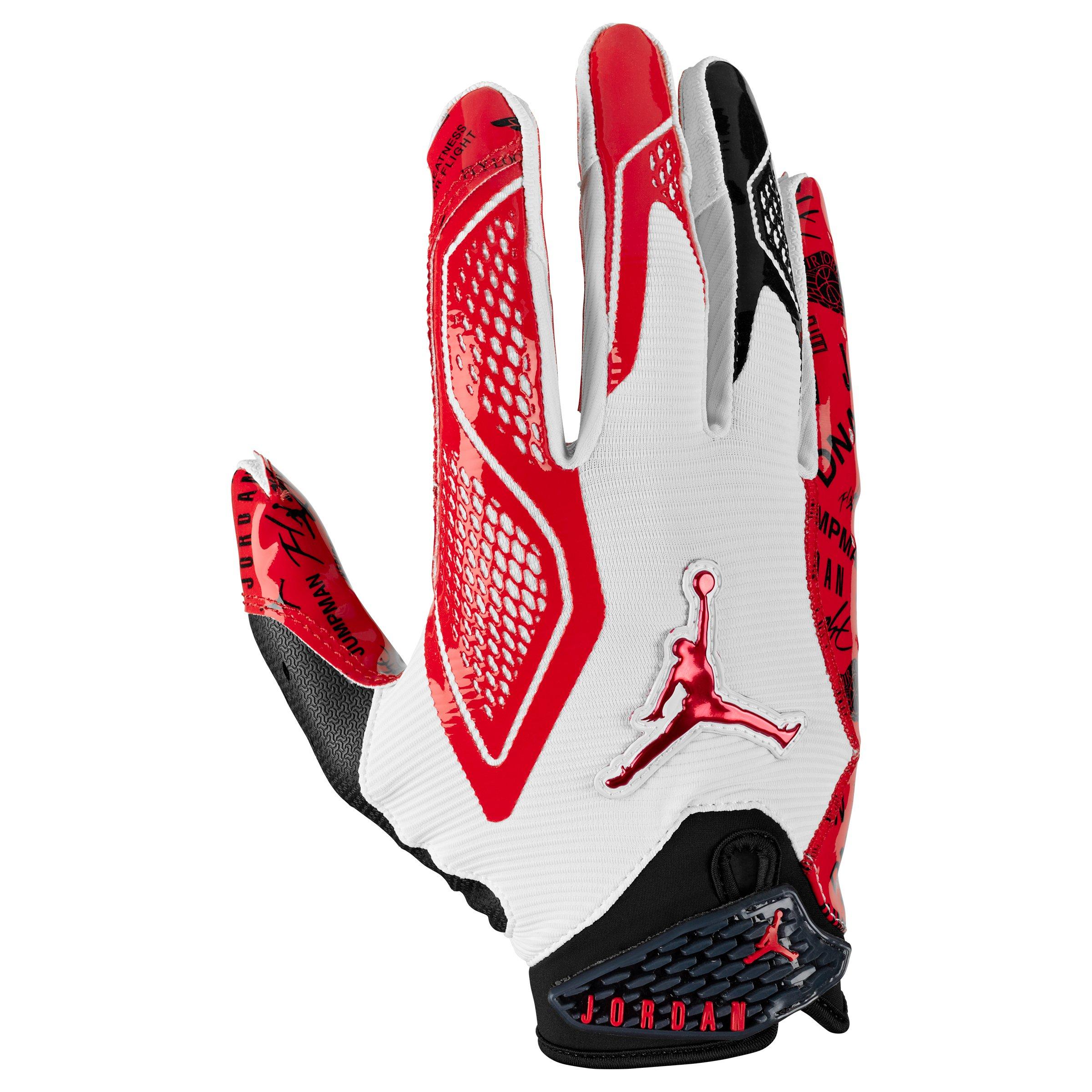 Jordan Fly Lock 2.0 Football Receiver Gloves - White/Red/Black - WHITE/RED/BLACK Thumbnail View 1