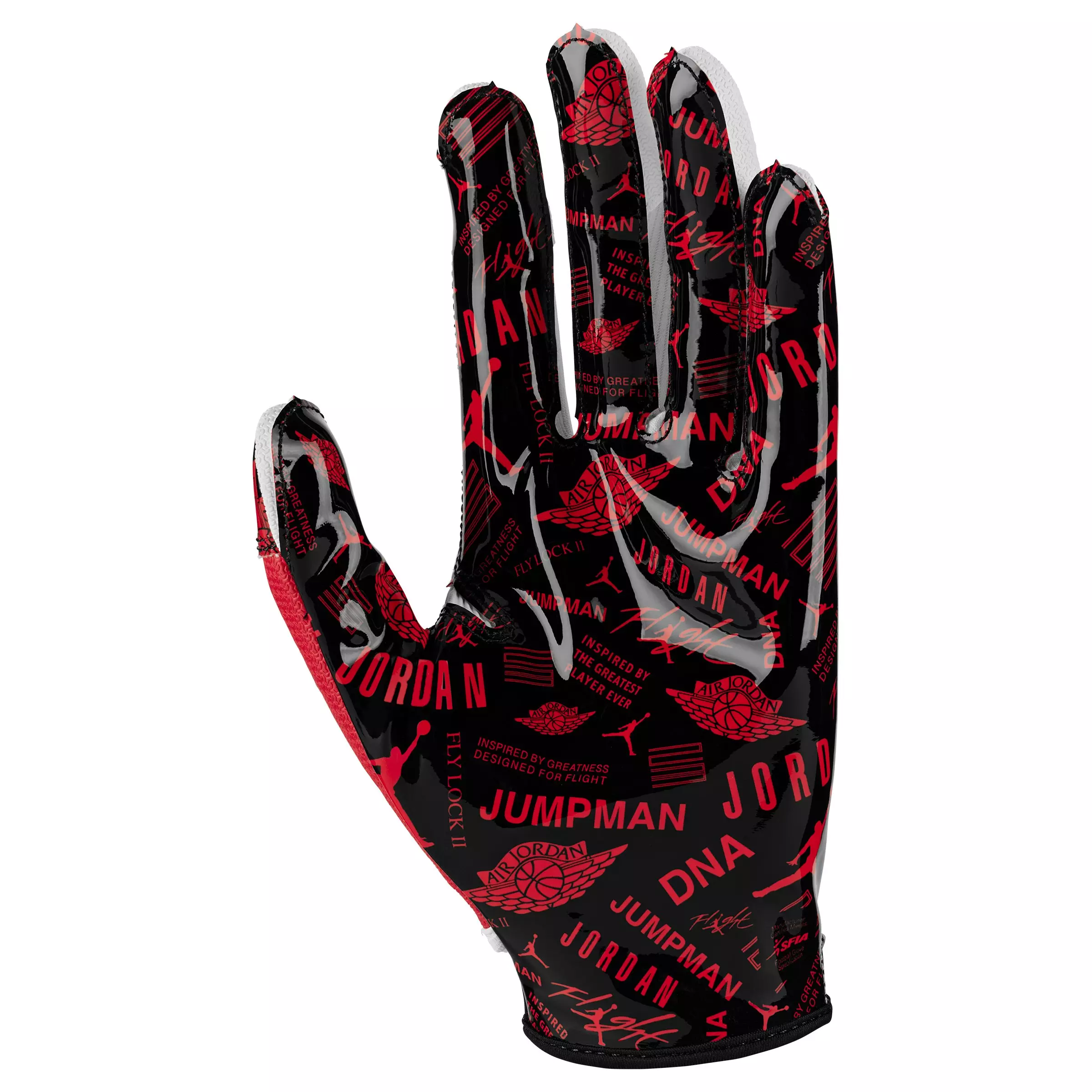 Jordan Fly Lock 2.0 Football Receiver Gloves - White/Red/Black - WHITE/RED/BLACK