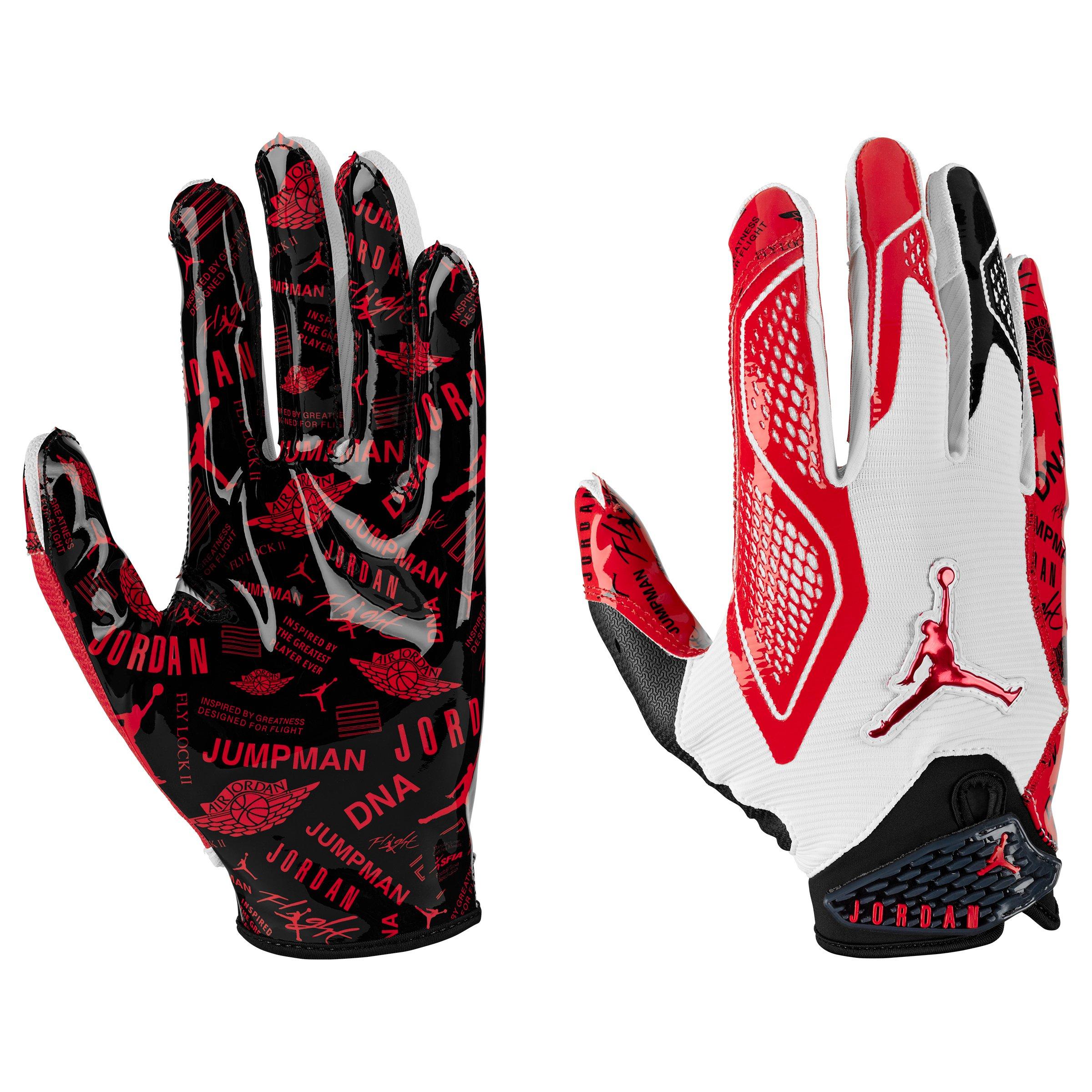 Jordan Fly Lock 2.0 Football Receiver Gloves - White/Red/Black - WHITE/RED/BLACK Thumbnail View 3