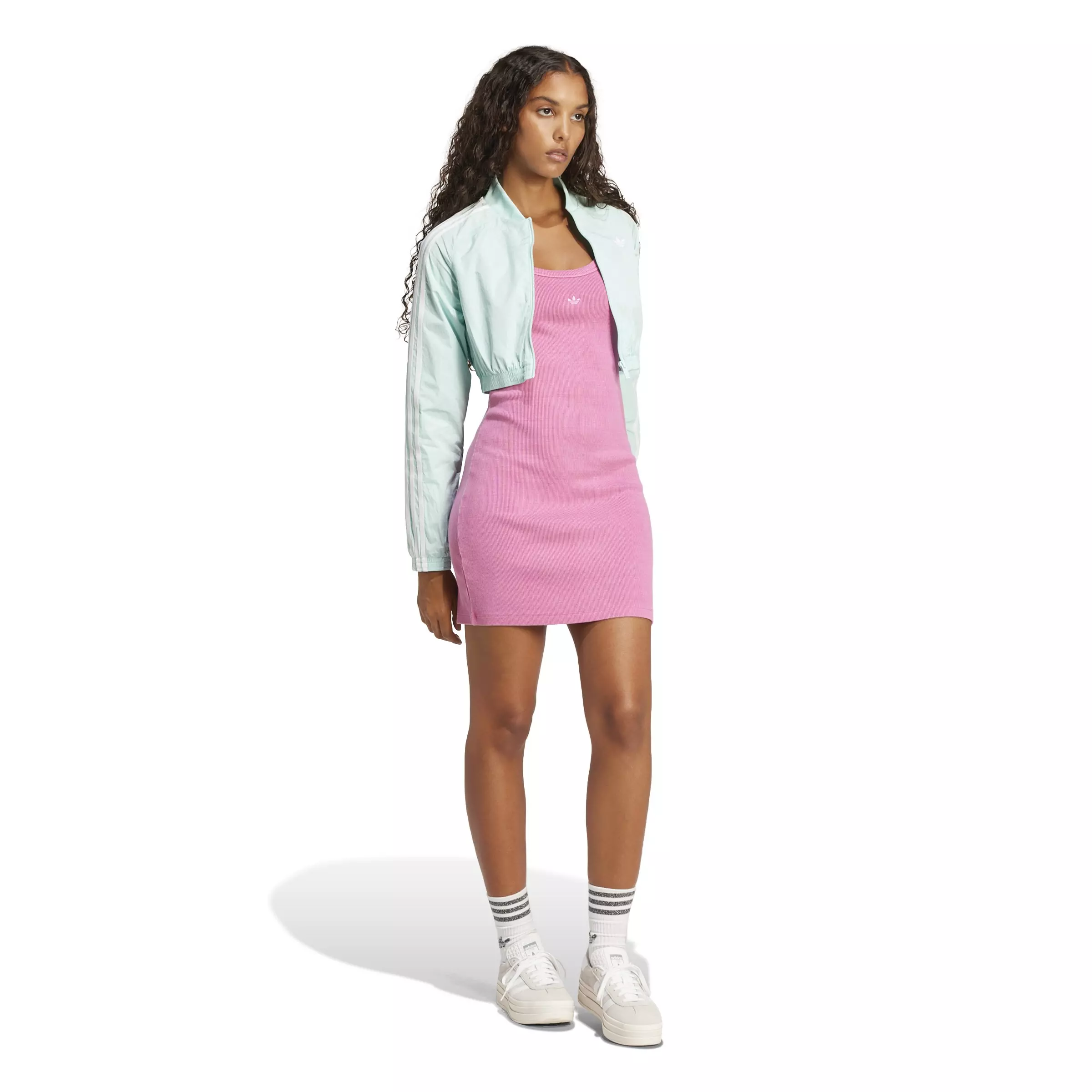 adidas Originals Women's Ribbed Mini Dress - PINK