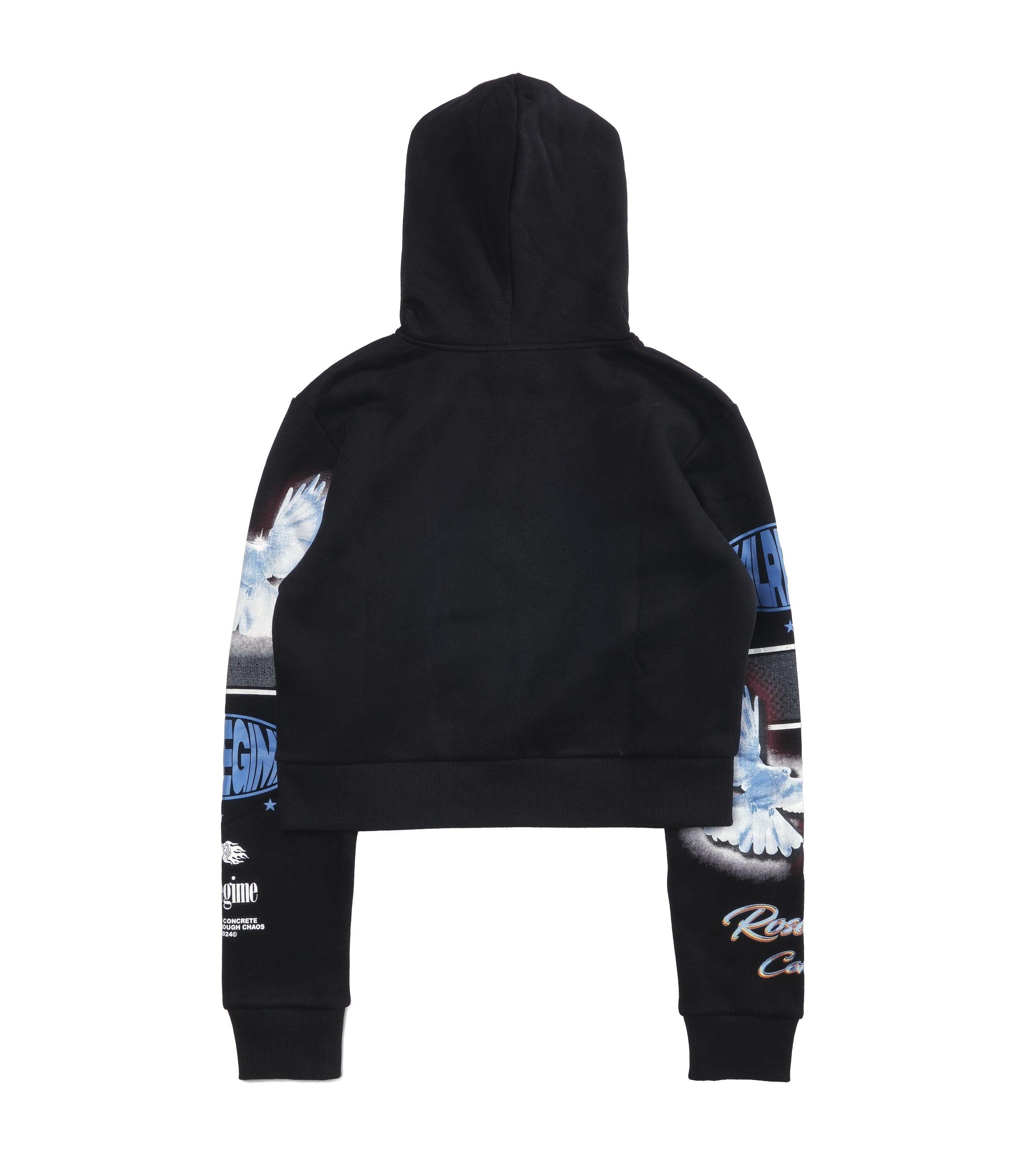 Civil Regime Women's Crop Hoodie - Dove Black - BLACK Thumbnail View 2