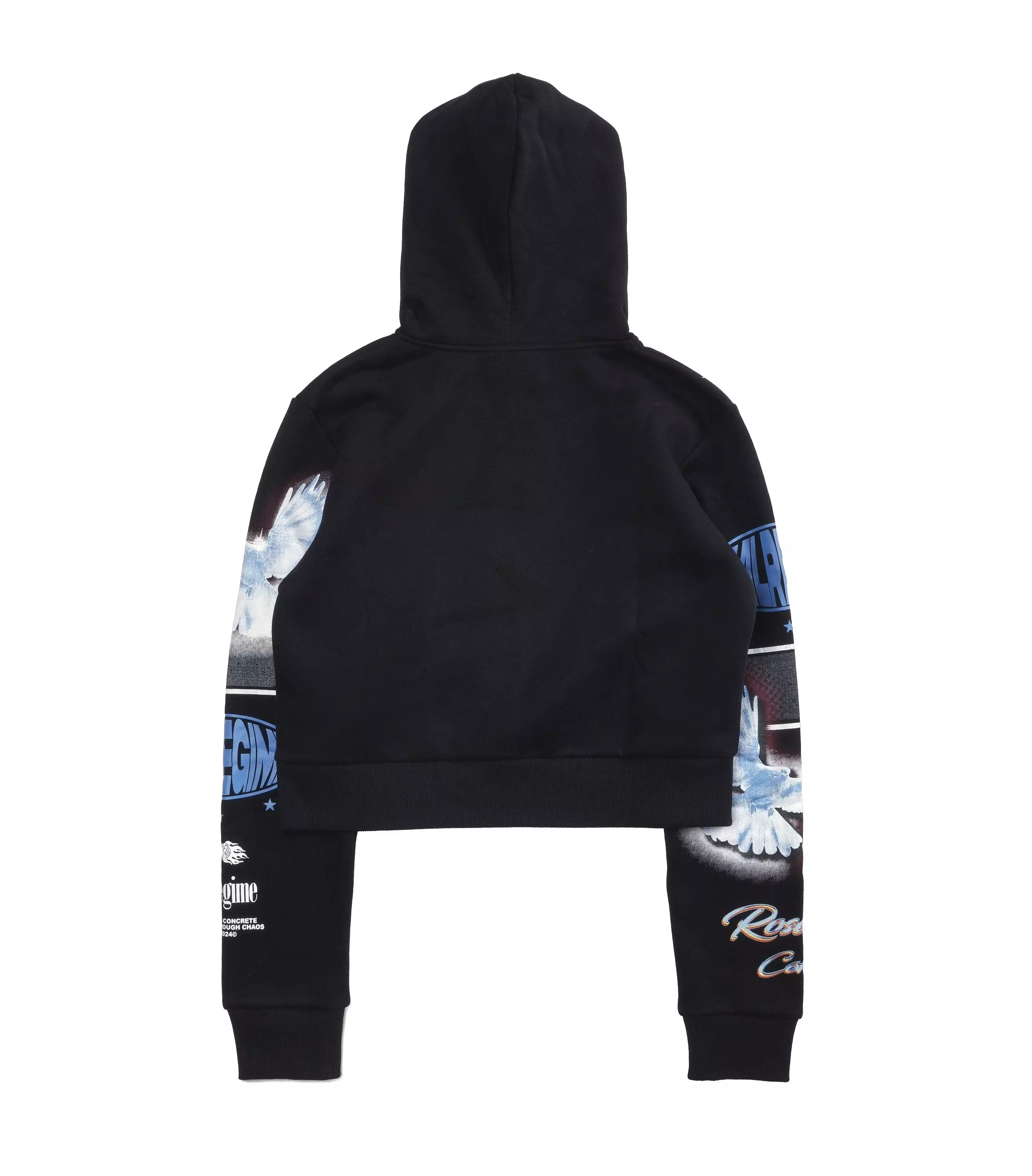 Civil Regime Women's Crop Hoodie - Dove Black - BLACK