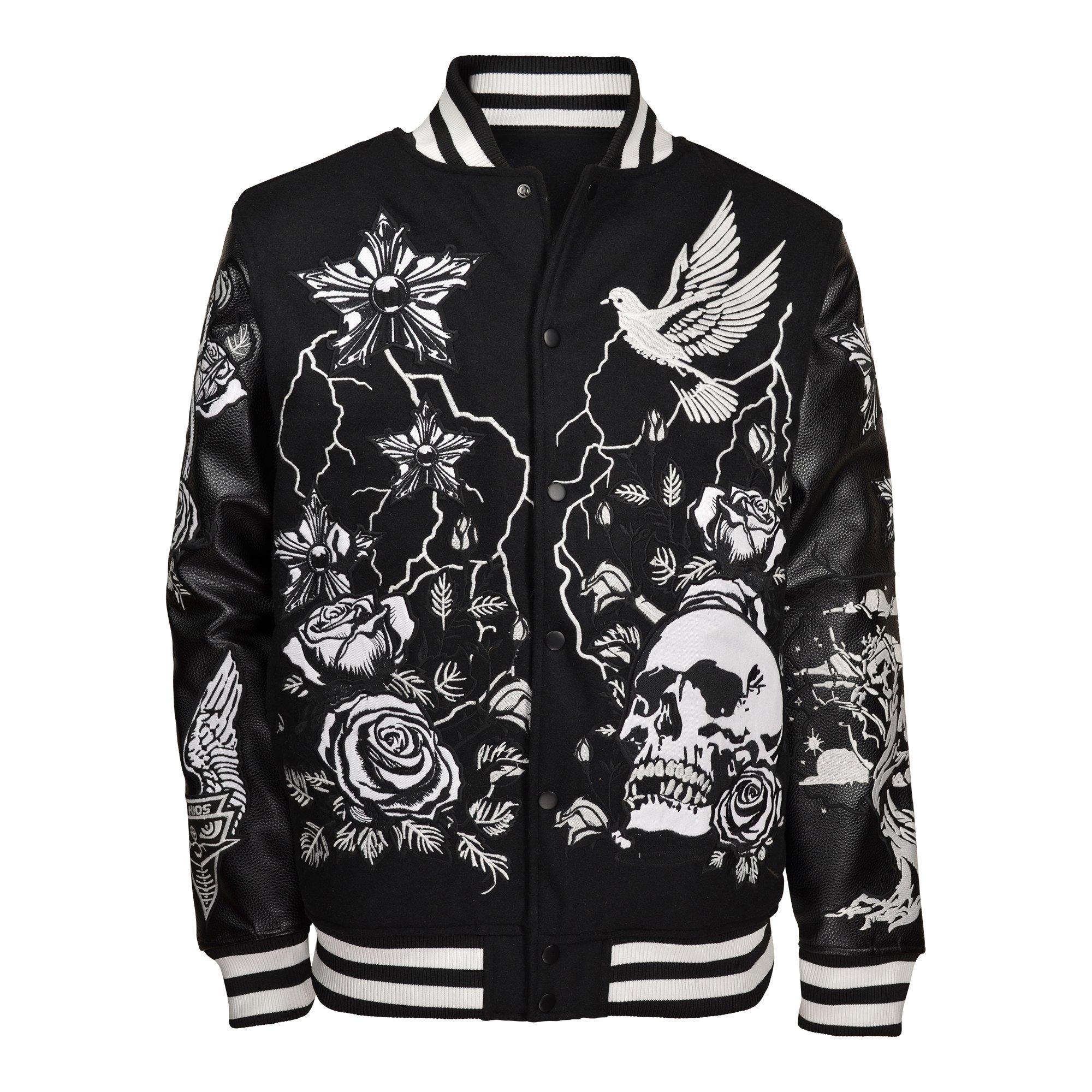 Reason Men's Wild Pack Varsity Jacket - Black - BLACK Thumbnail View 1