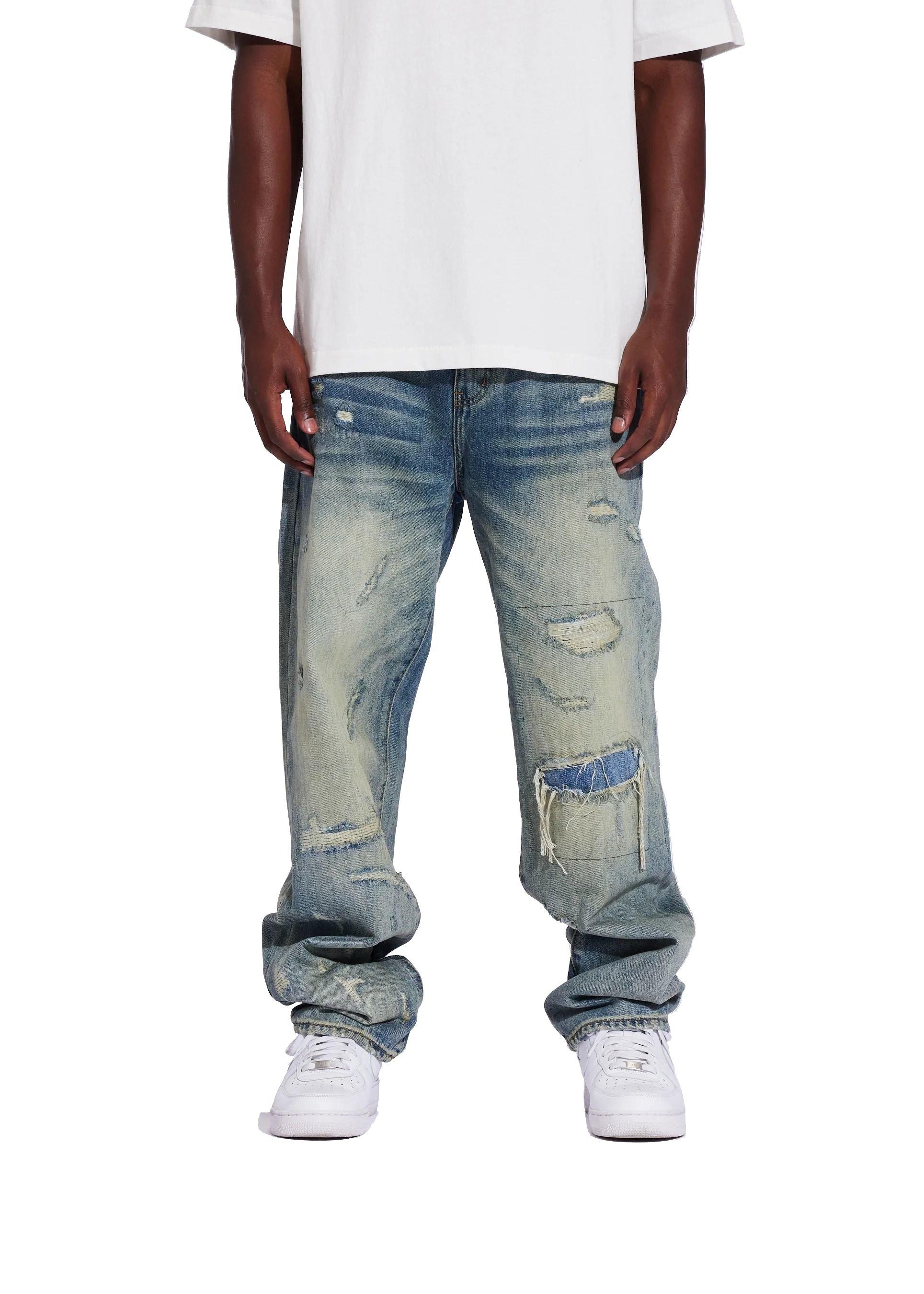 Crysp Denim Men's Pacific Straight Fit Denim Jeans - Blue - BLUE Thumbnail View 1