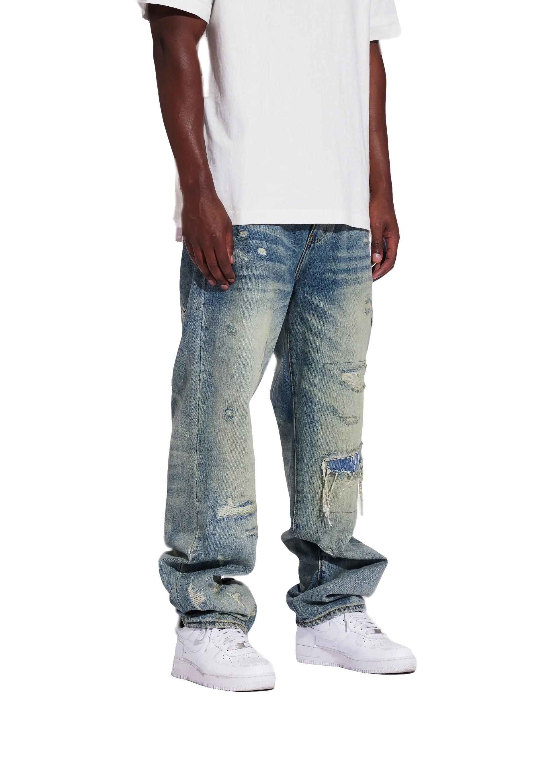 Crysp Denim Men's Pacific Straight Fit Denim Jeans - Blue - BLUE Thumbnail View 3