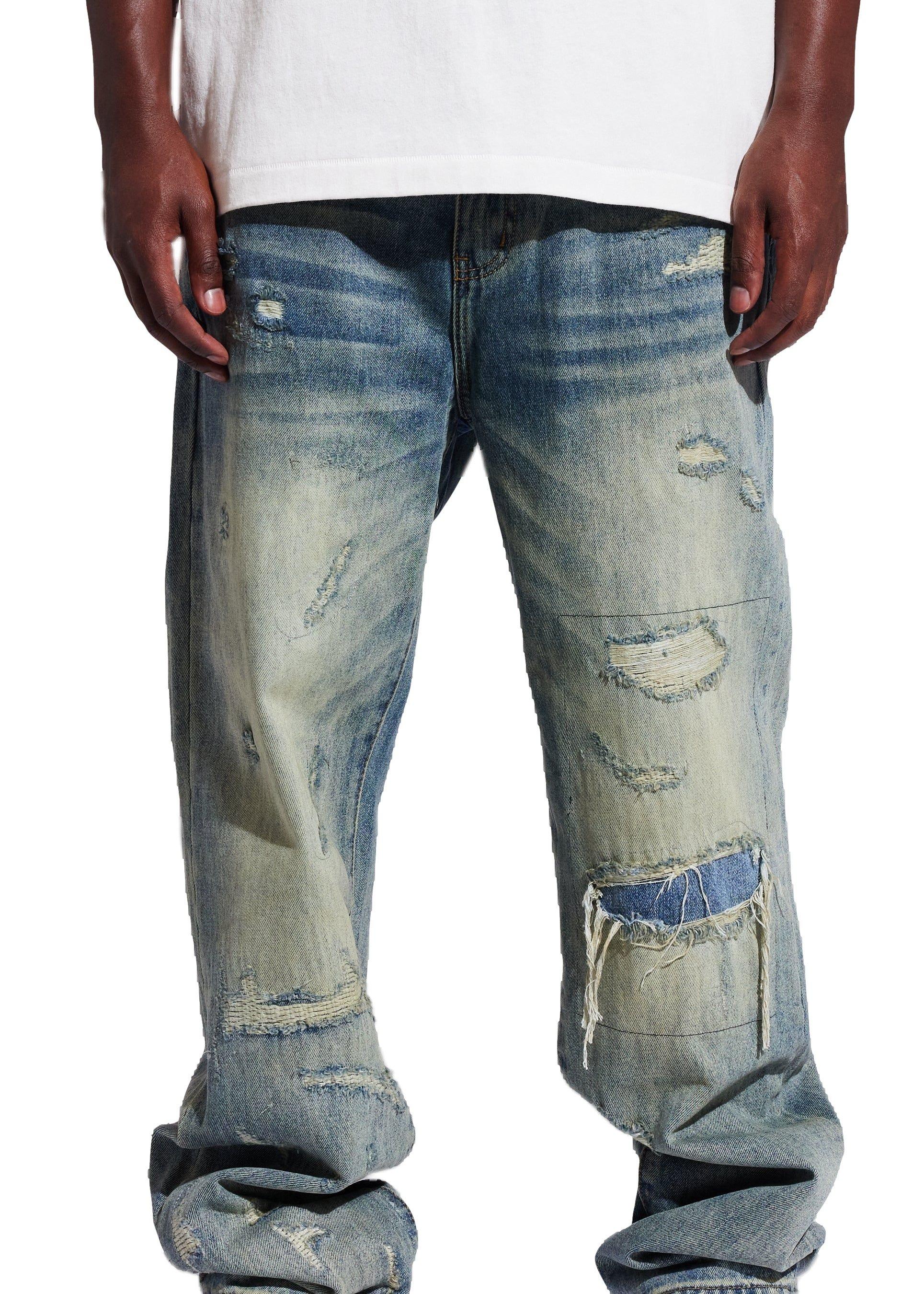 Crysp Denim Men's Pacific Straight Fit Denim Jeans - Blue - BLUE Thumbnail View 5