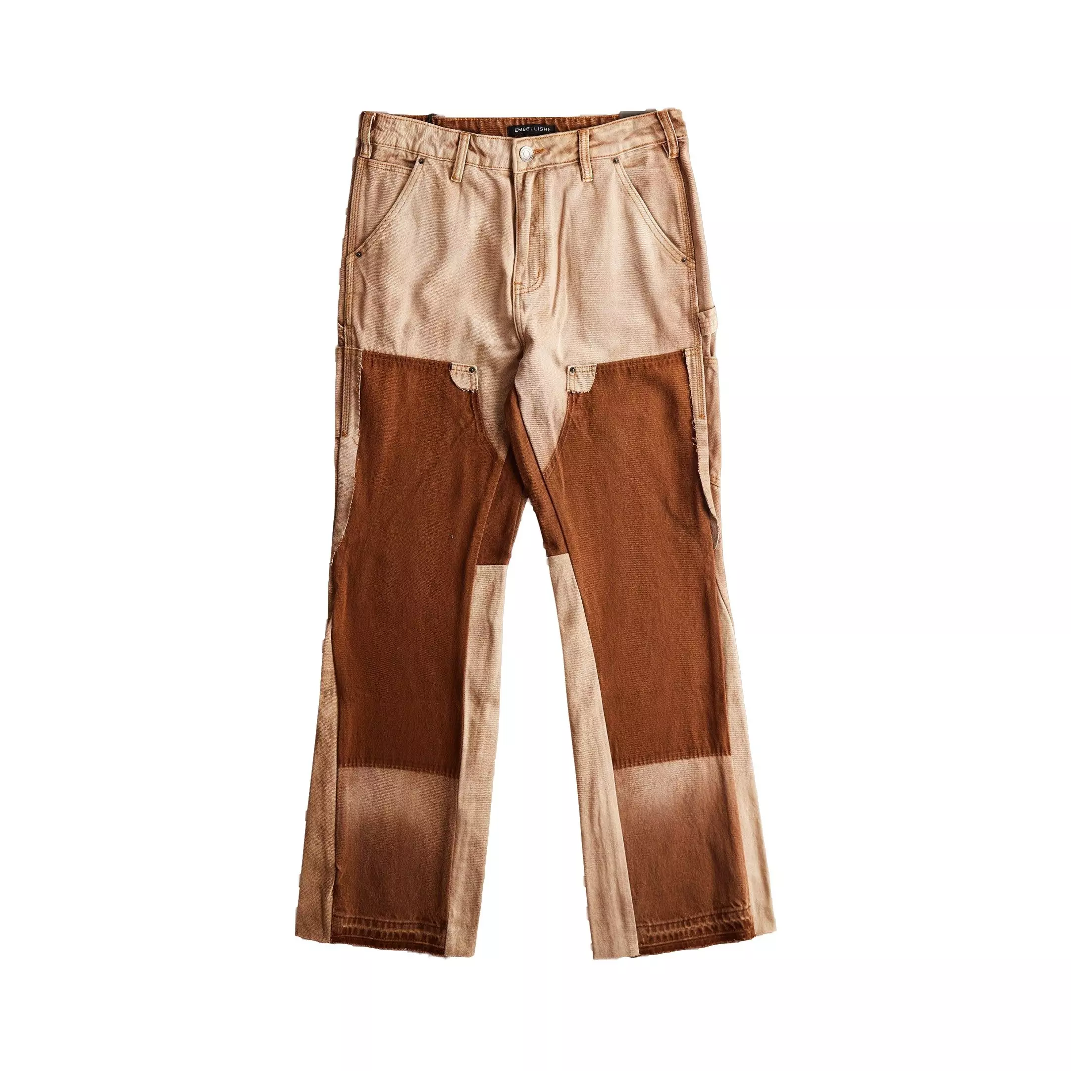 Embellish Men's Hart V2 Straight Fit Flare Jeans - BROWN