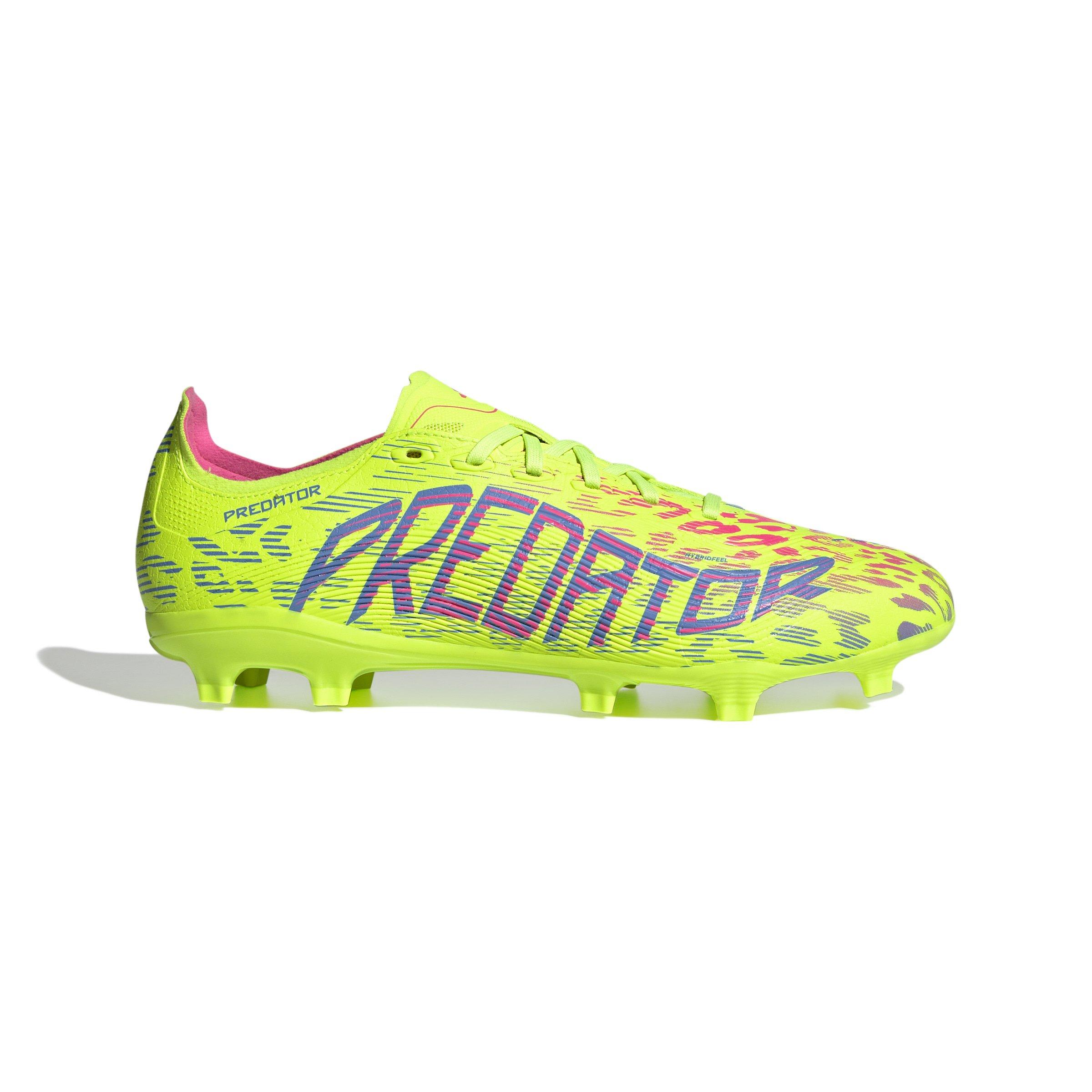 adidas Predator League FG/MG "Lucid Lemon" Men's Soccer Cleat - YELLOW/BLUE Thumbnail View 1