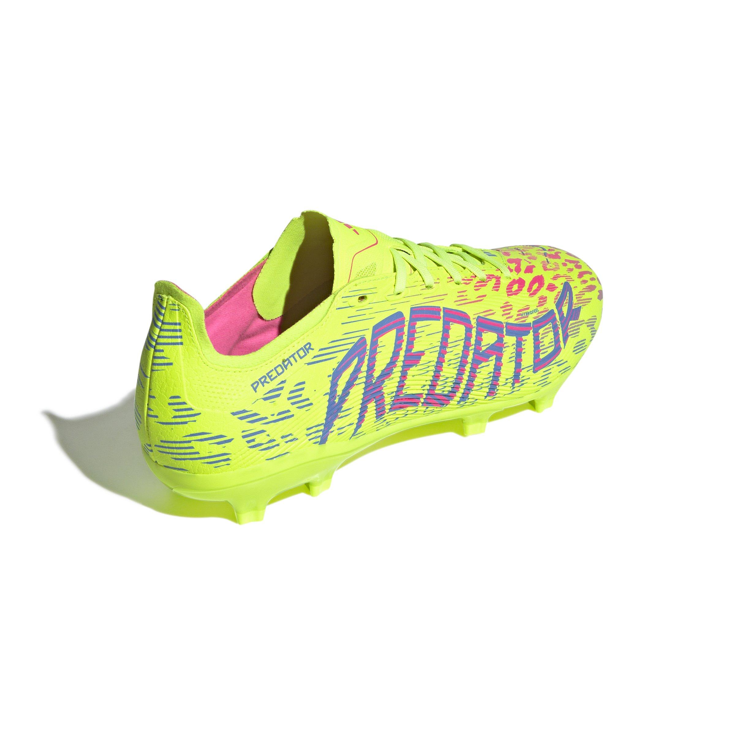 adidas Predator League FG/MG "Lucid Lemon" Men's Soccer Cleat - YELLOW/BLUE Thumbnail View 3
