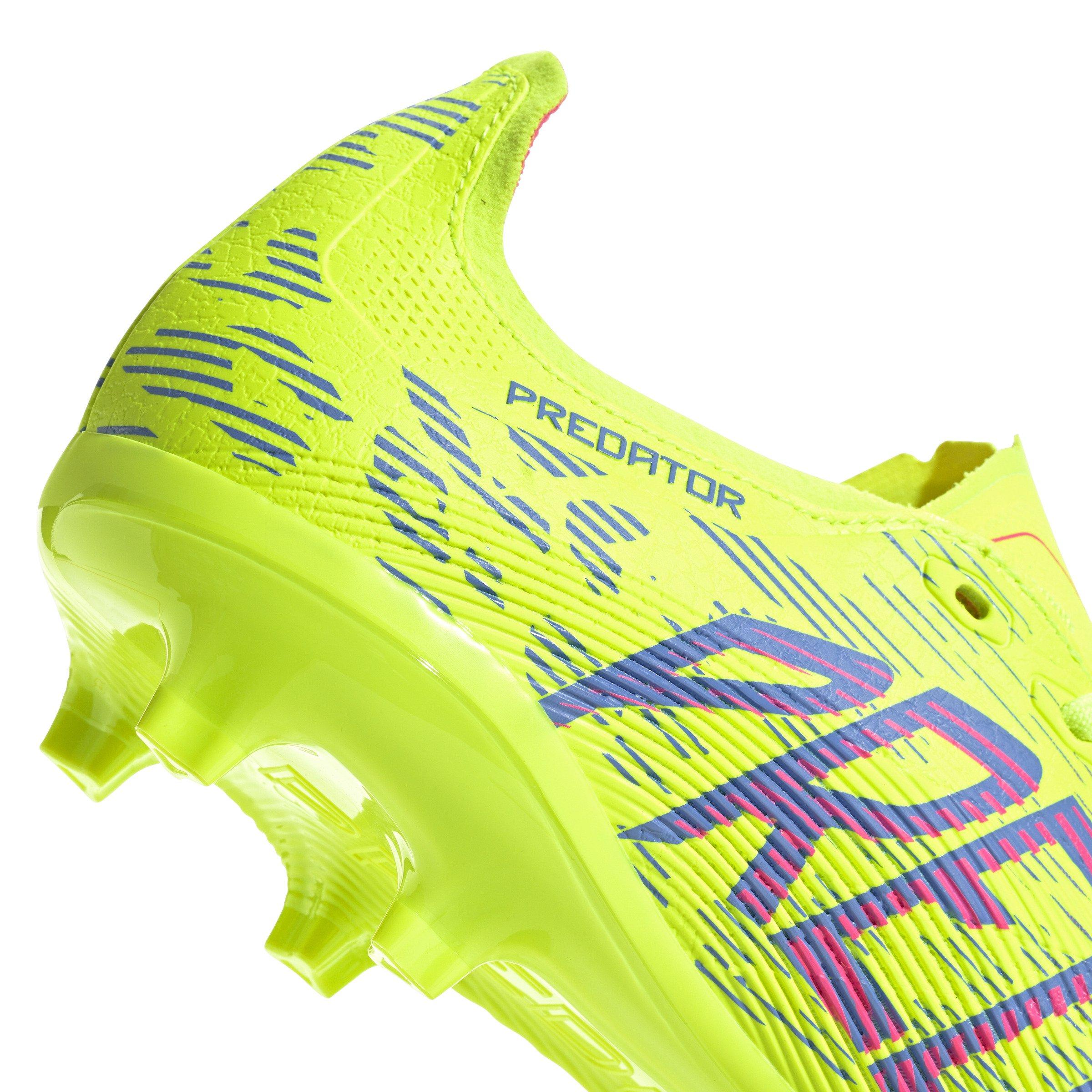adidas Predator League FG/MG "Lucid Lemon" Men's Soccer Cleat - YELLOW/BLUE Thumbnail View 5