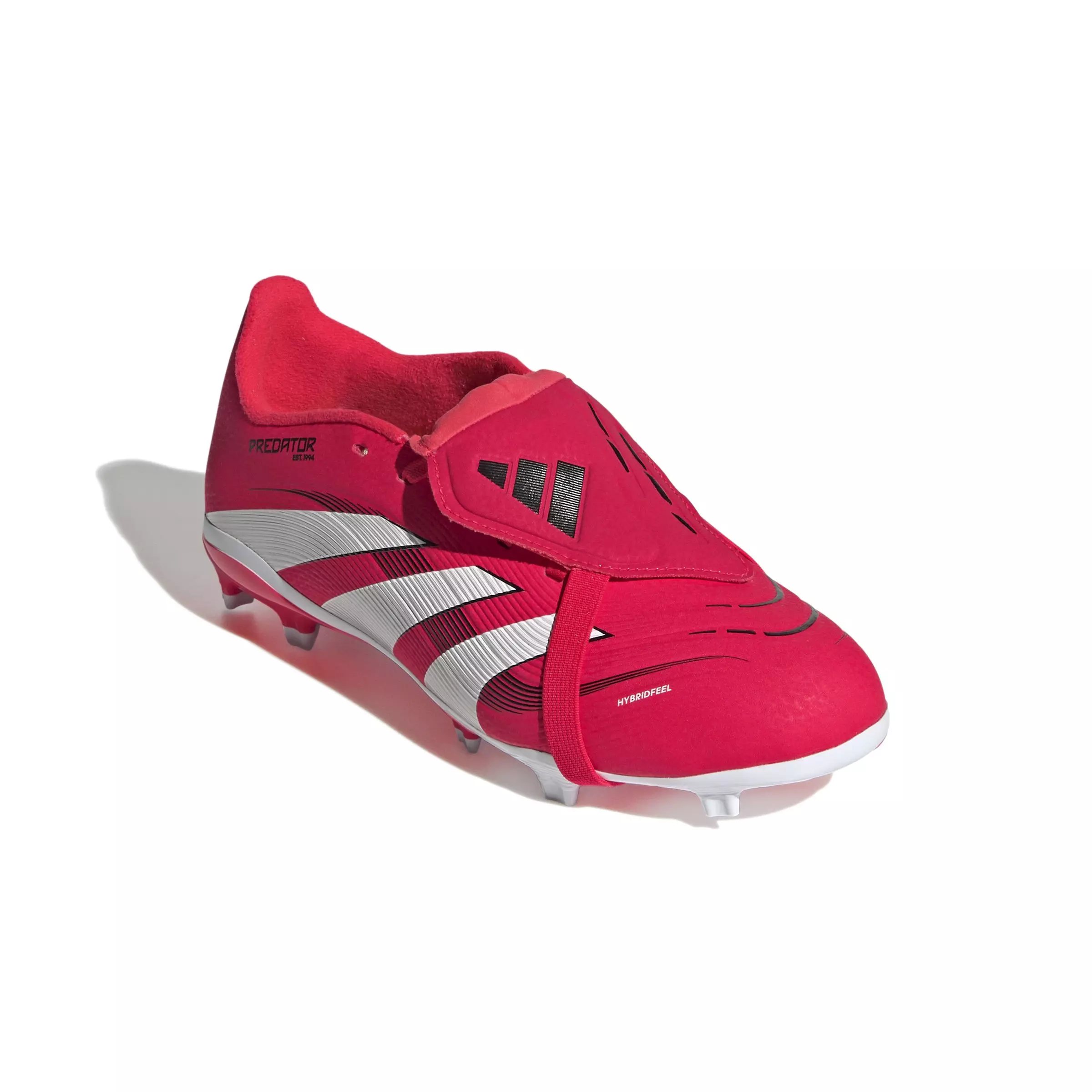 adidas Predator League FG/MG "Lucid Red/Ftwr White/Core Black" Grade School Kids' Soccer Cleat - RED/WHITE