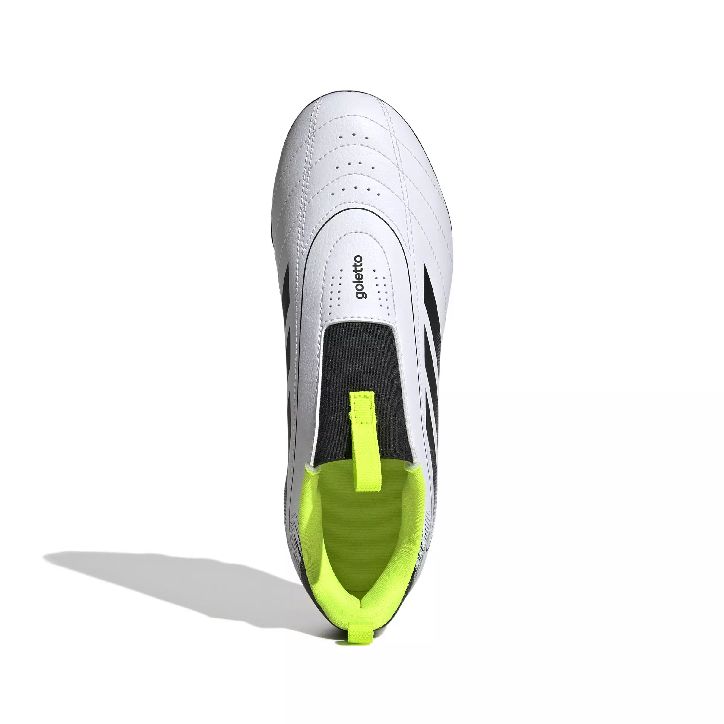 adidas Goletto IX FG/MG "Ftwr White/Core Black/Lucid Lemon" Preschool Kids' Soccer Cleat - WHITE/BLACK/VOLT