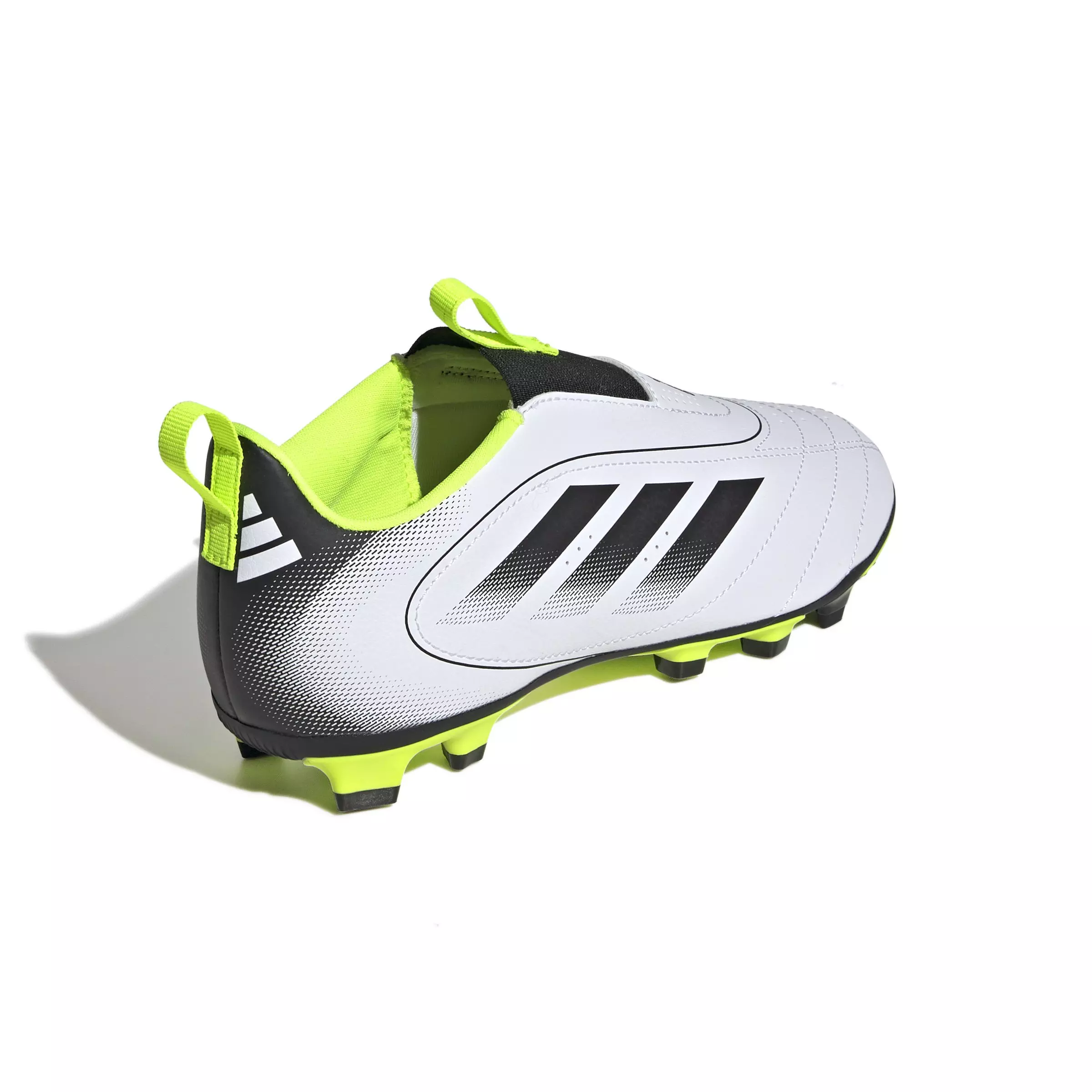 adidas Goletto IX FG/MG "Ftwr White/Core Black/Lucid Lemon" Preschool Kids' Soccer Cleat - WHITE/BLACK/VOLT