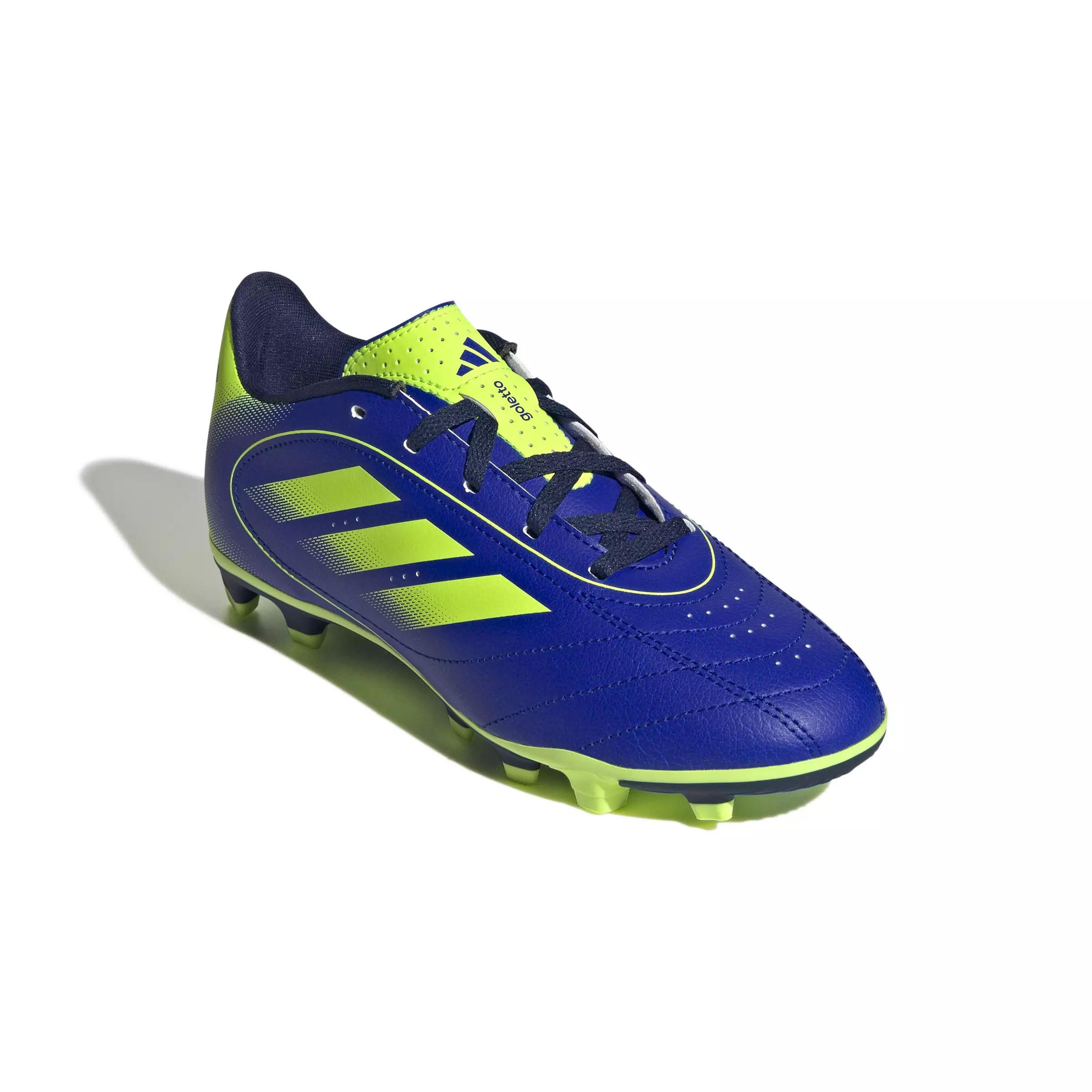 adidas Golleto IX FG/MG "Lucid Blue/Lucid Lemon/Dark Blue" Preschool Kids' Soccer Cleat - BLUE/YELLOW
