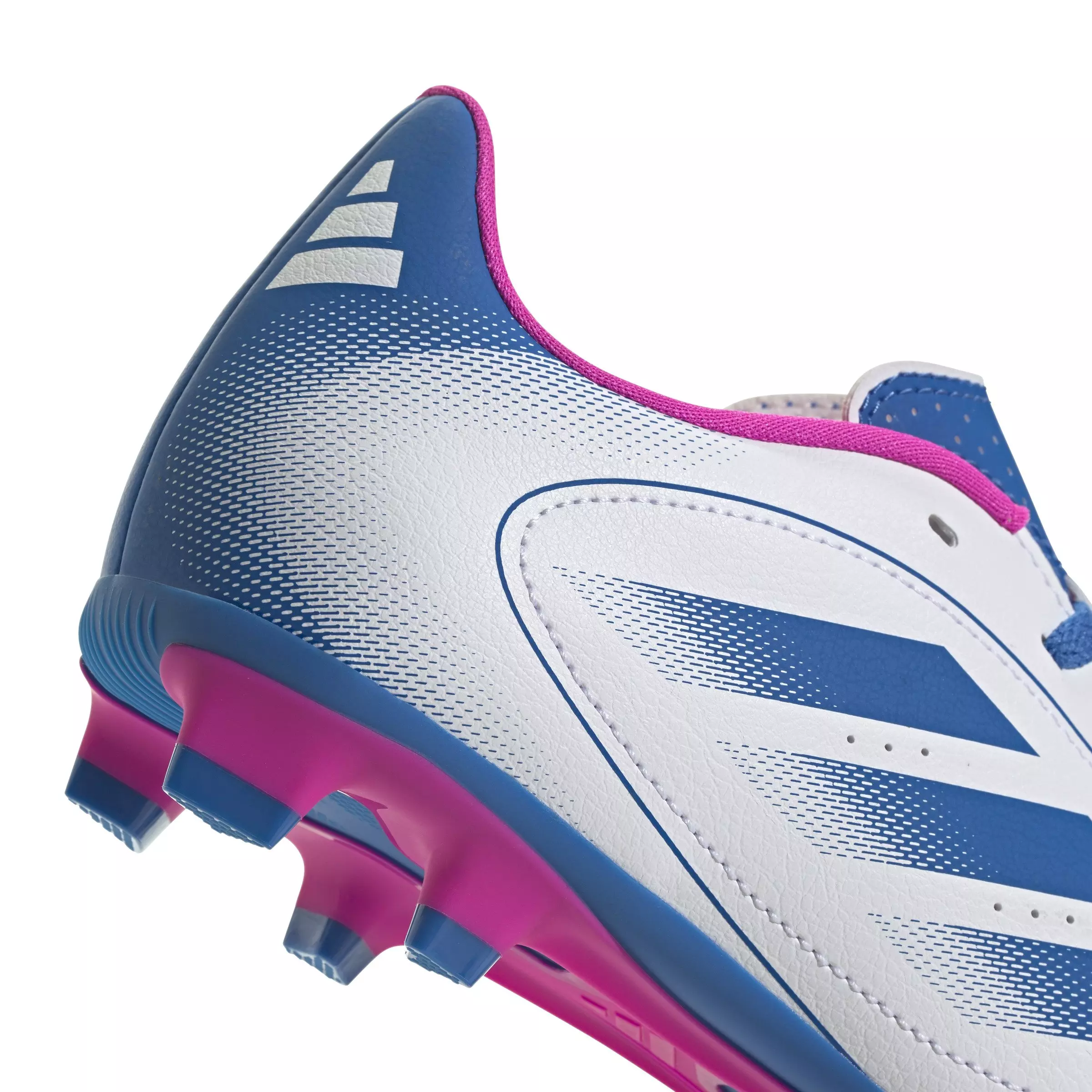adidas Goletto IX FG/MG "Ftwr White/Bright Royal/Team Shock Pink" Preschool Girls' Soccer Cleat - WHITE/BLUE/PINK