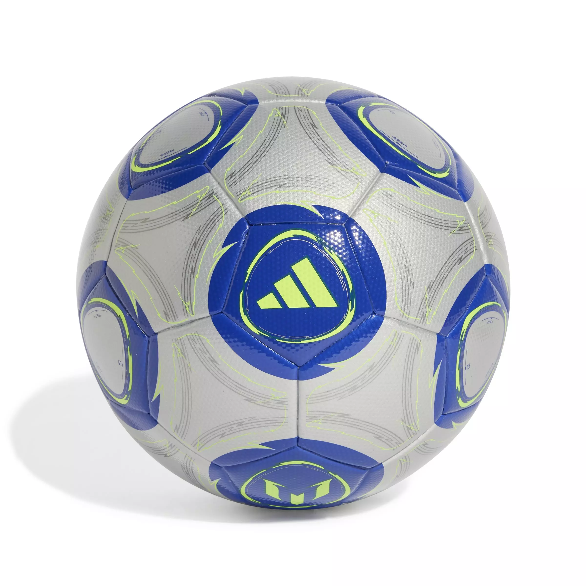 adidas Messi League Soccer Ball - Size 5 - SILVER/BLUE