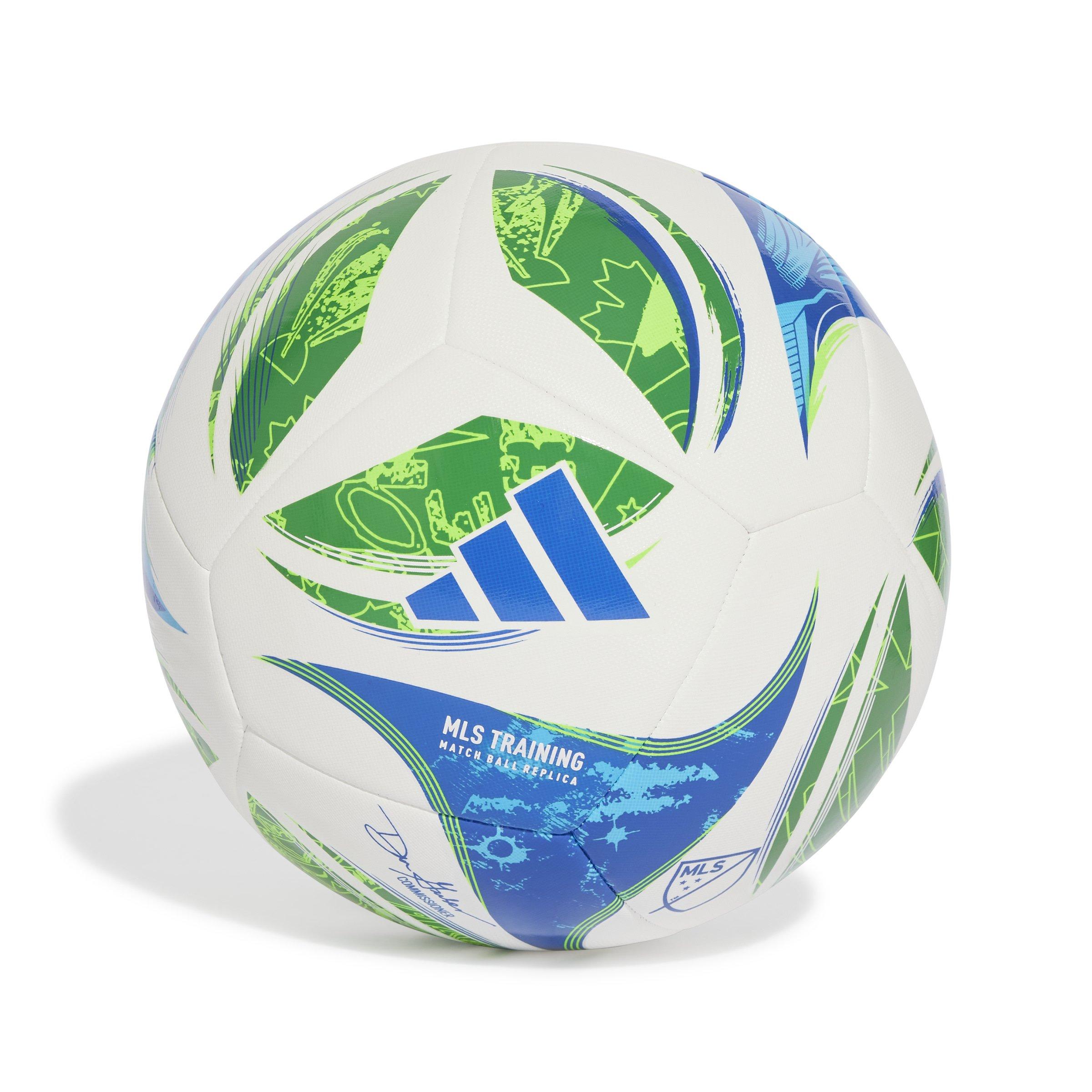 adidas MLS Training White/Green/Solar Blue Soccer Ball