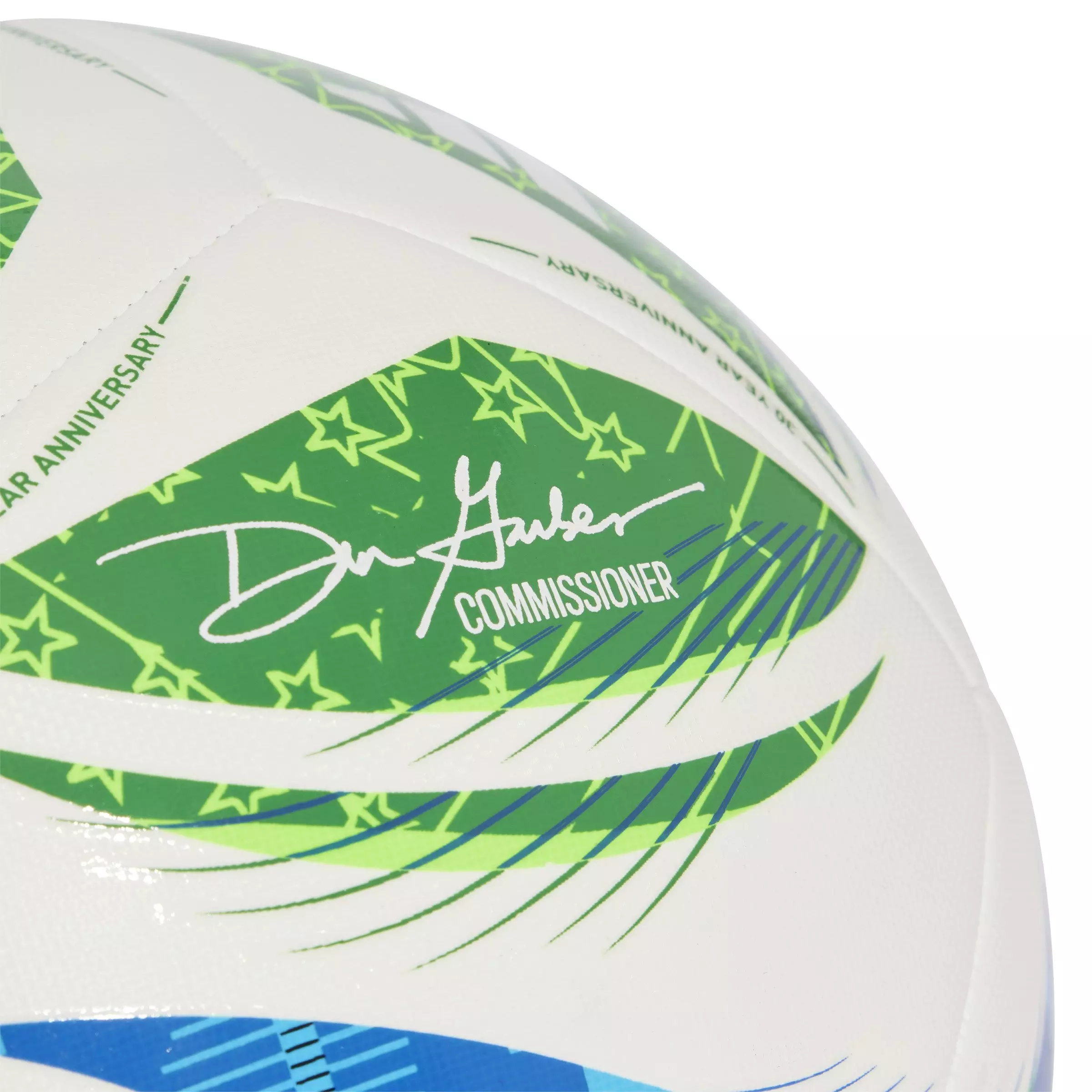 adidas MLS Training Soccer Ball - White/Green/Solar Blue - WHITE/GREEN