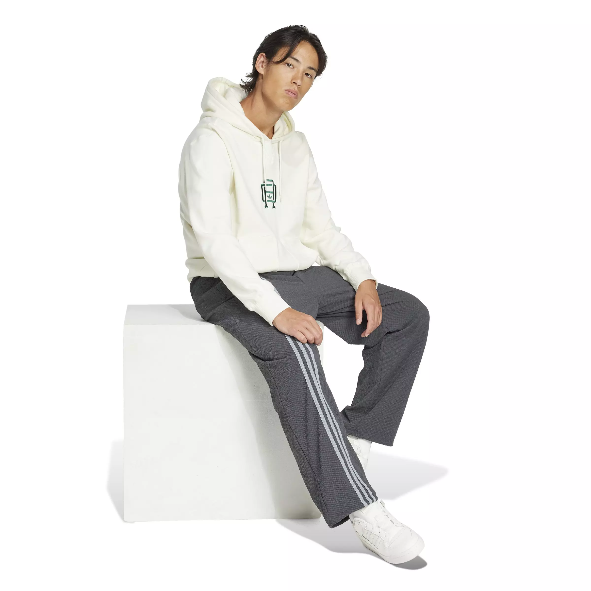 adidas Originals Men's Varsity Pullover Hoodie-Off-White - OFF-WHITE