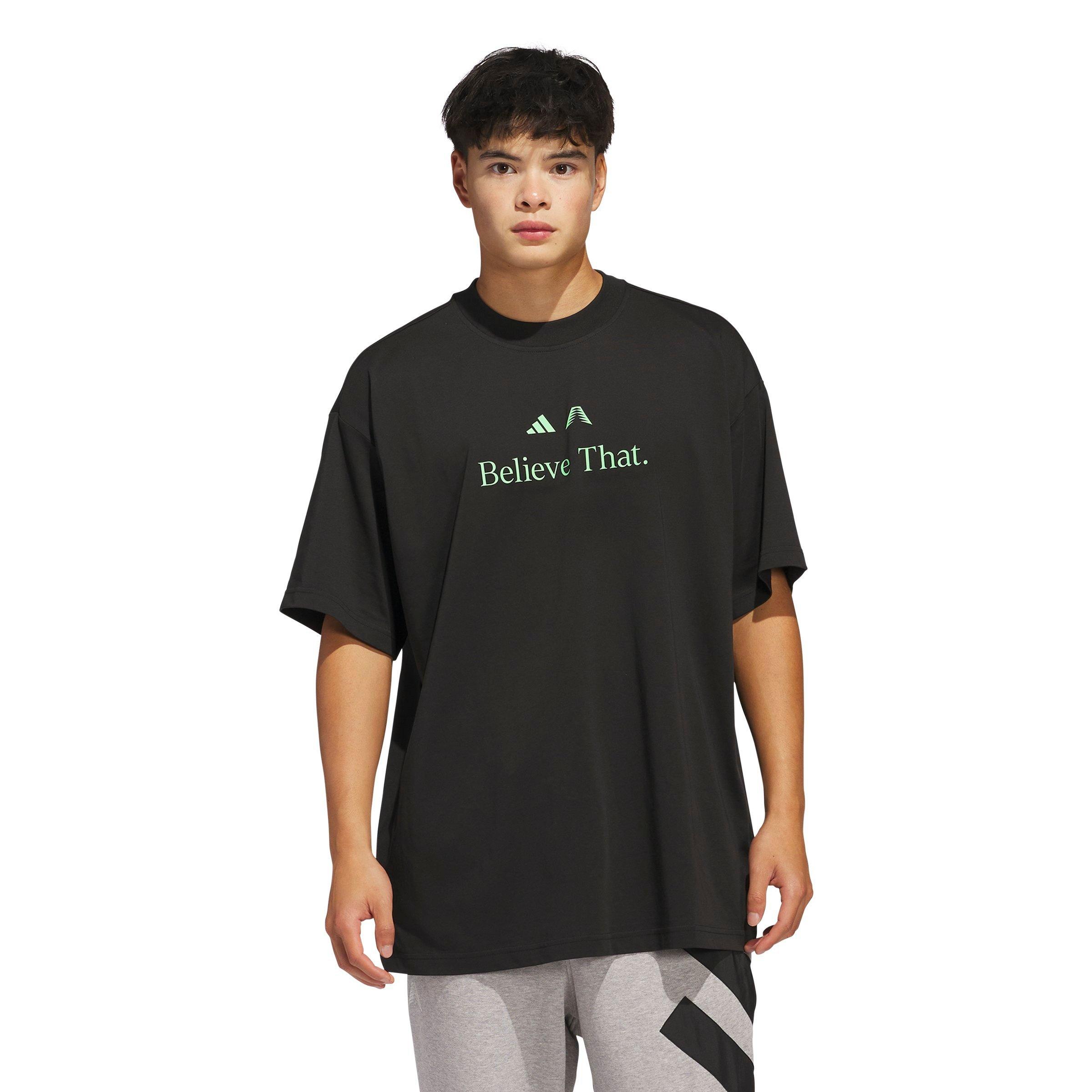 adidas Men's Anthony Edwards Believe That Graphic Tee - BLACK Thumbnail View 1