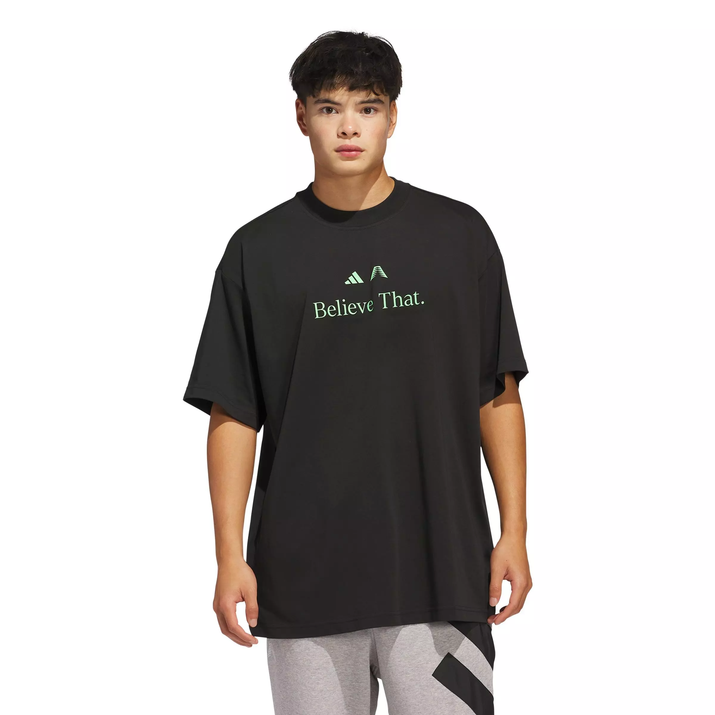 adidas Men's Anthony Edwards Believe That Graphic Tee - BLACK