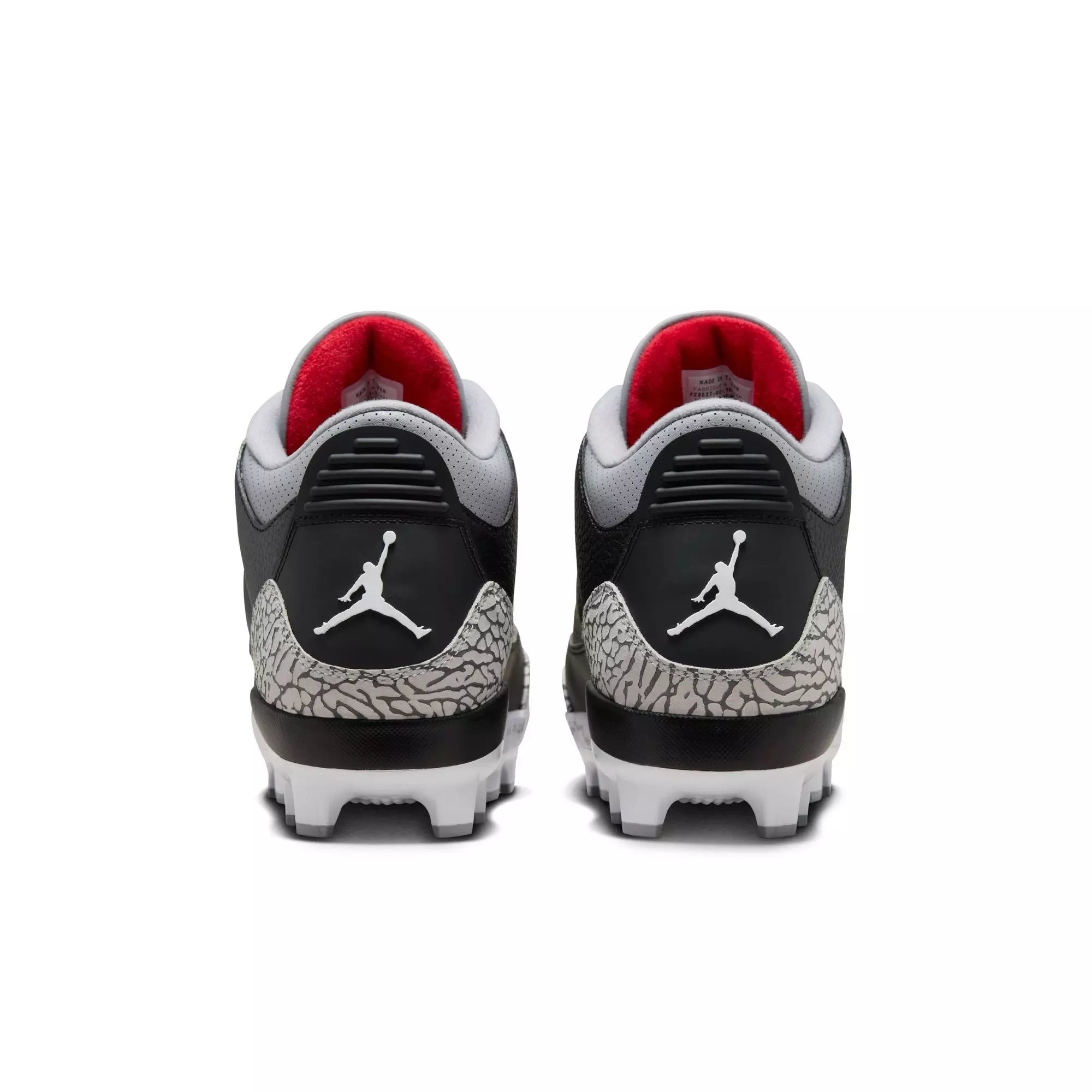Jordan 3 Retro MCS "Cement Grey" Men's Baseball Cleat - BLACK/FIRE RED/CEMENT GREY