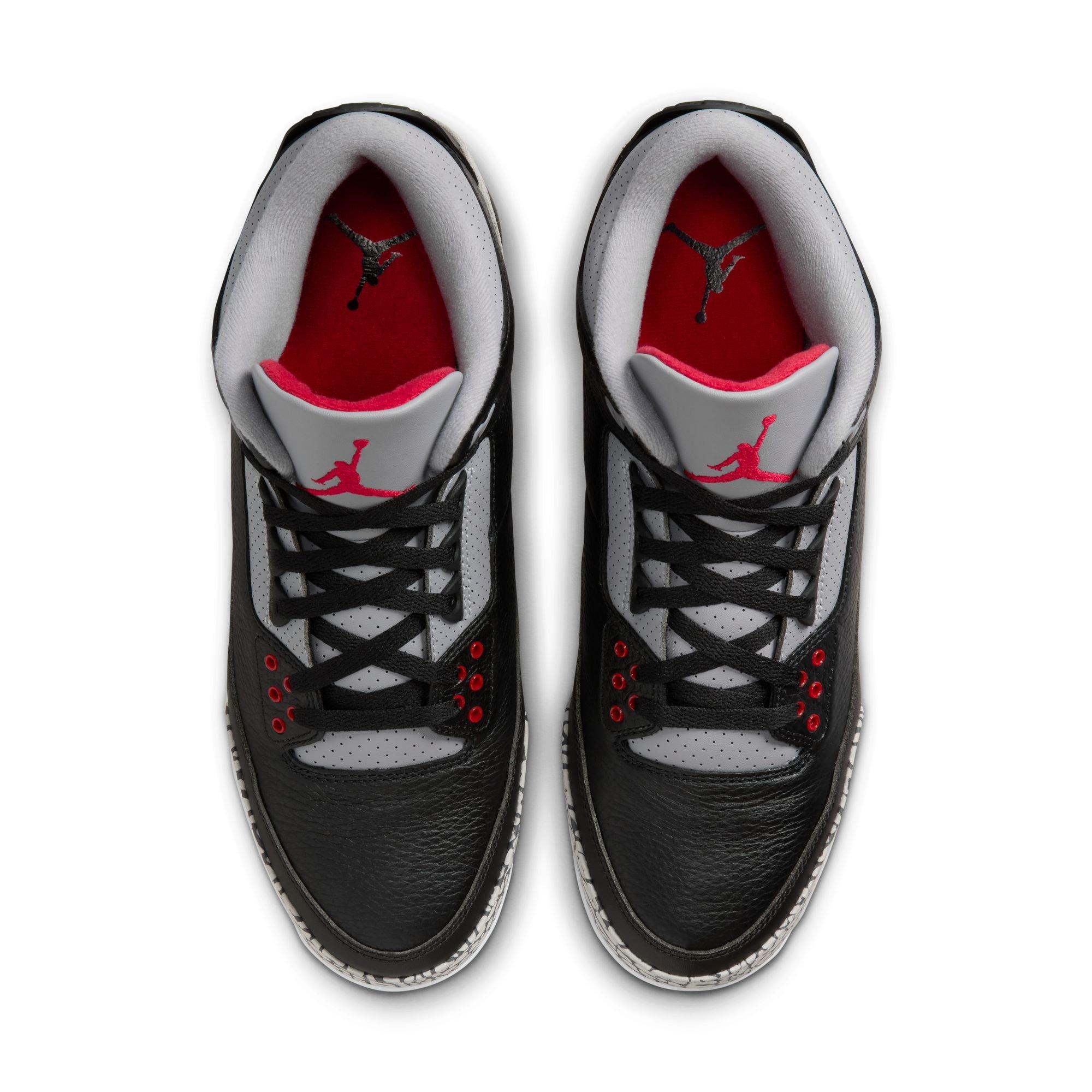 Jordan 3 Retro MCS "Cement Grey" Men's Baseball Cleat - BLACK/FIRE RED/CEMENT GREY Thumbnail View 10