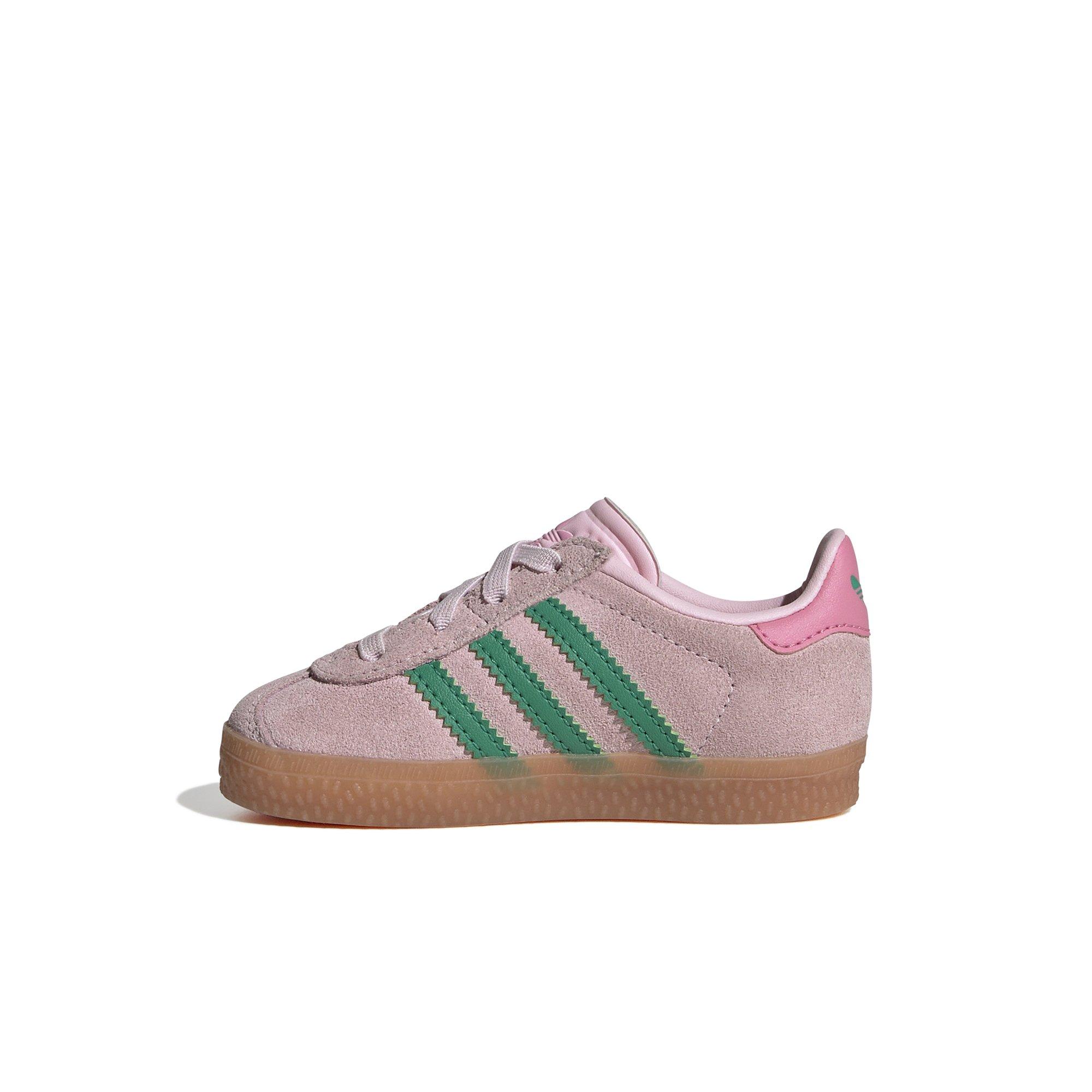 adidas Originals Gazelle "Clear Pink/Court Green/Bliss Pink" Toddler Girls' Shoe - PINK/GREEN Thumbnail View 2