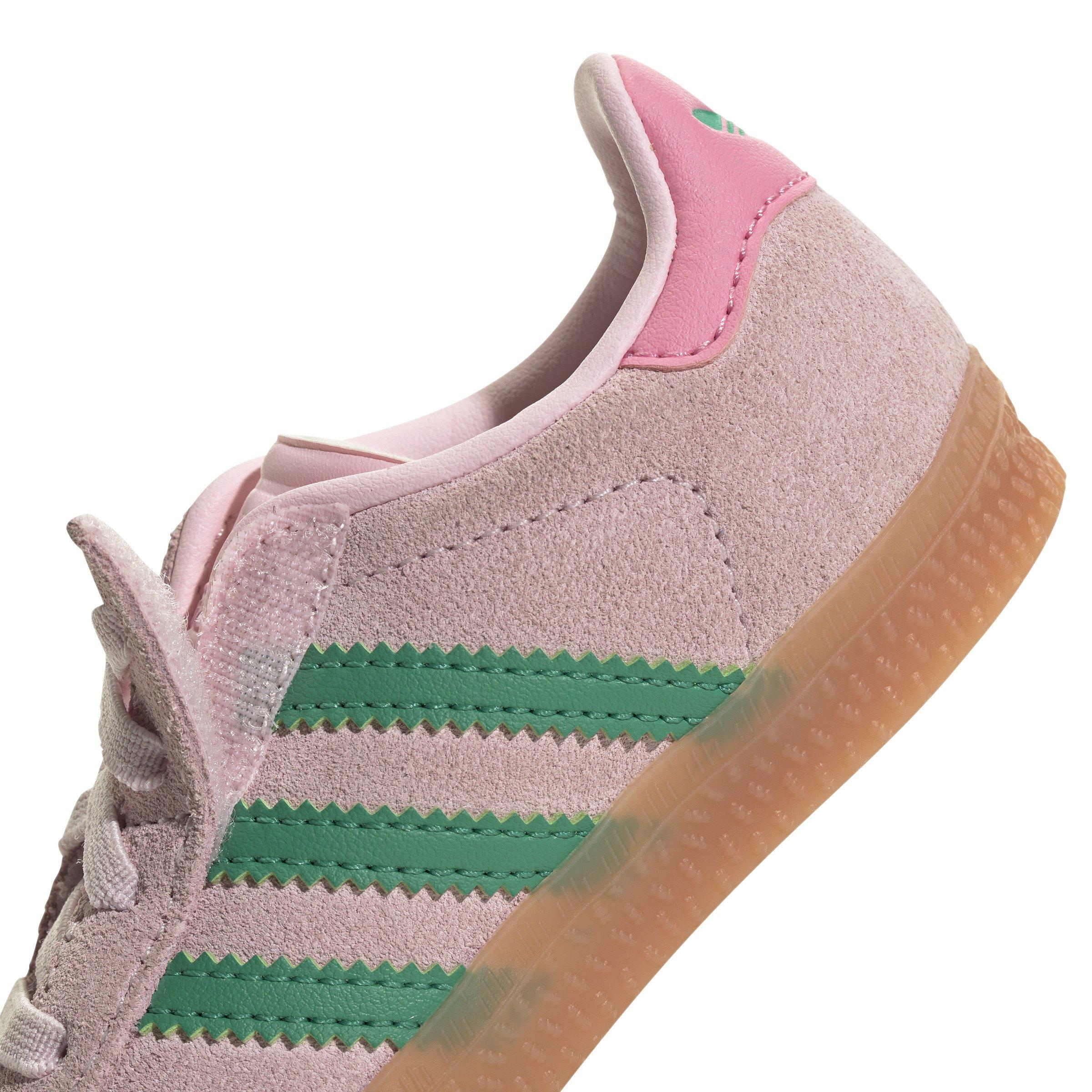 adidas Originals Gazelle "Clear Pink/Court Green/Bliss Pink" Toddler Girls' Shoe - PINK/GREEN Thumbnail View 7