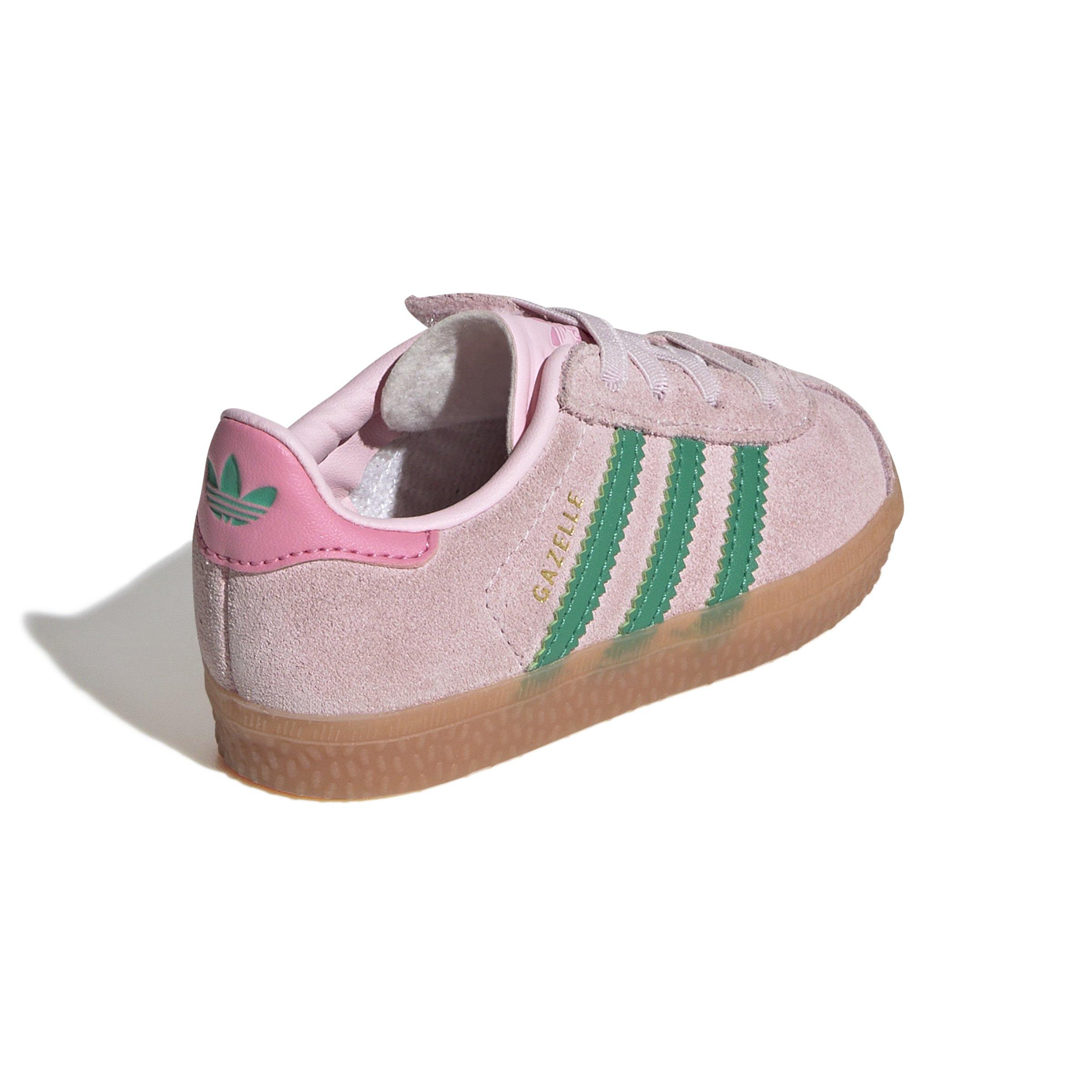 adidas Originals Gazelle "Clear Pink/Court Green/Bliss Pink" Toddler Girls' Shoe - PINK/GREEN Thumbnail View 8