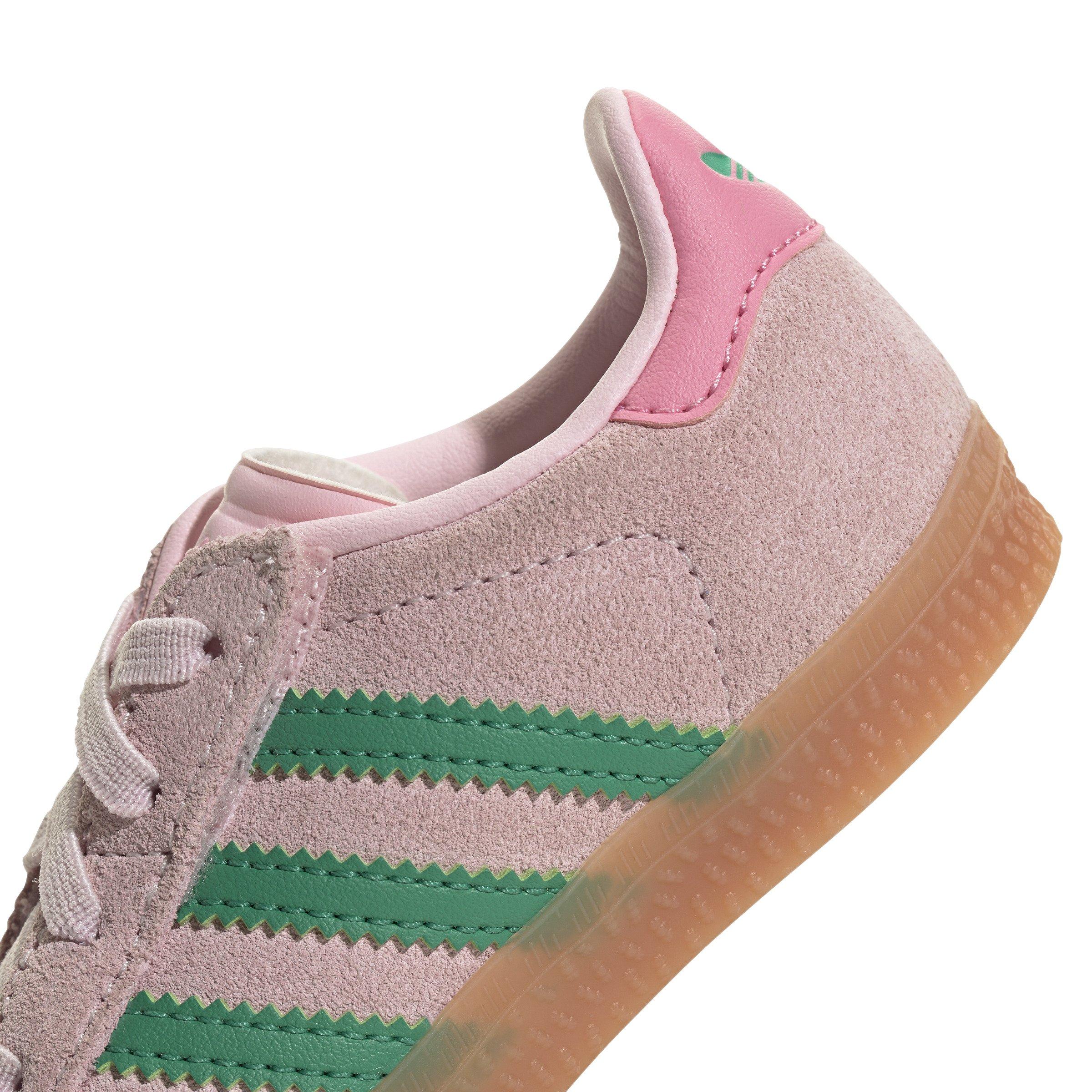 adidas Originals Gazelle "Clear Pink/Court Green/Bliss Pink" Toddler Girls' Shoe - PINK/GREEN Thumbnail View 9
