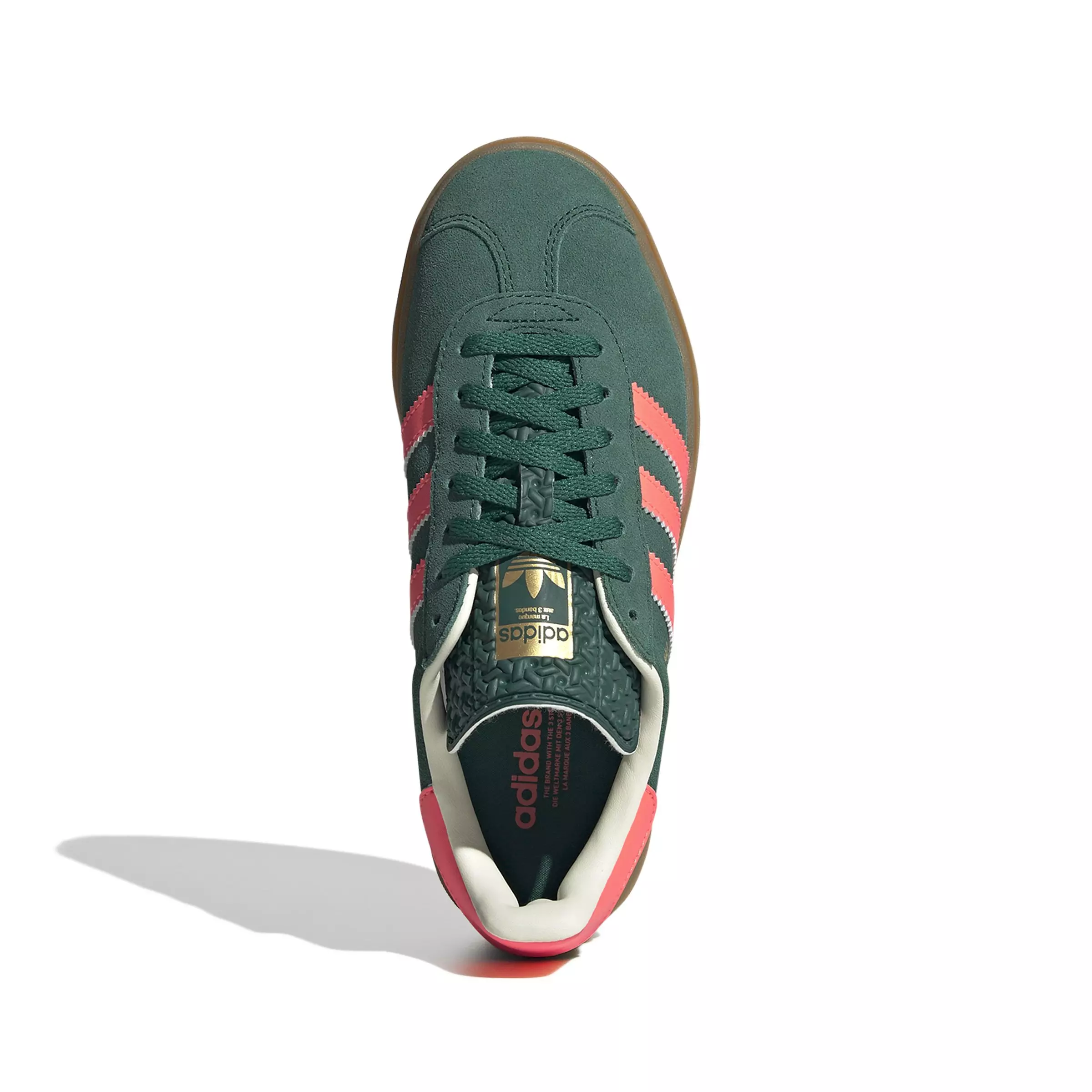 adidas Originals Gazelle Bold "Collegiate Green/Signal Coral/Cream White" Grade School Girls' Shoe - GREEN/PINK