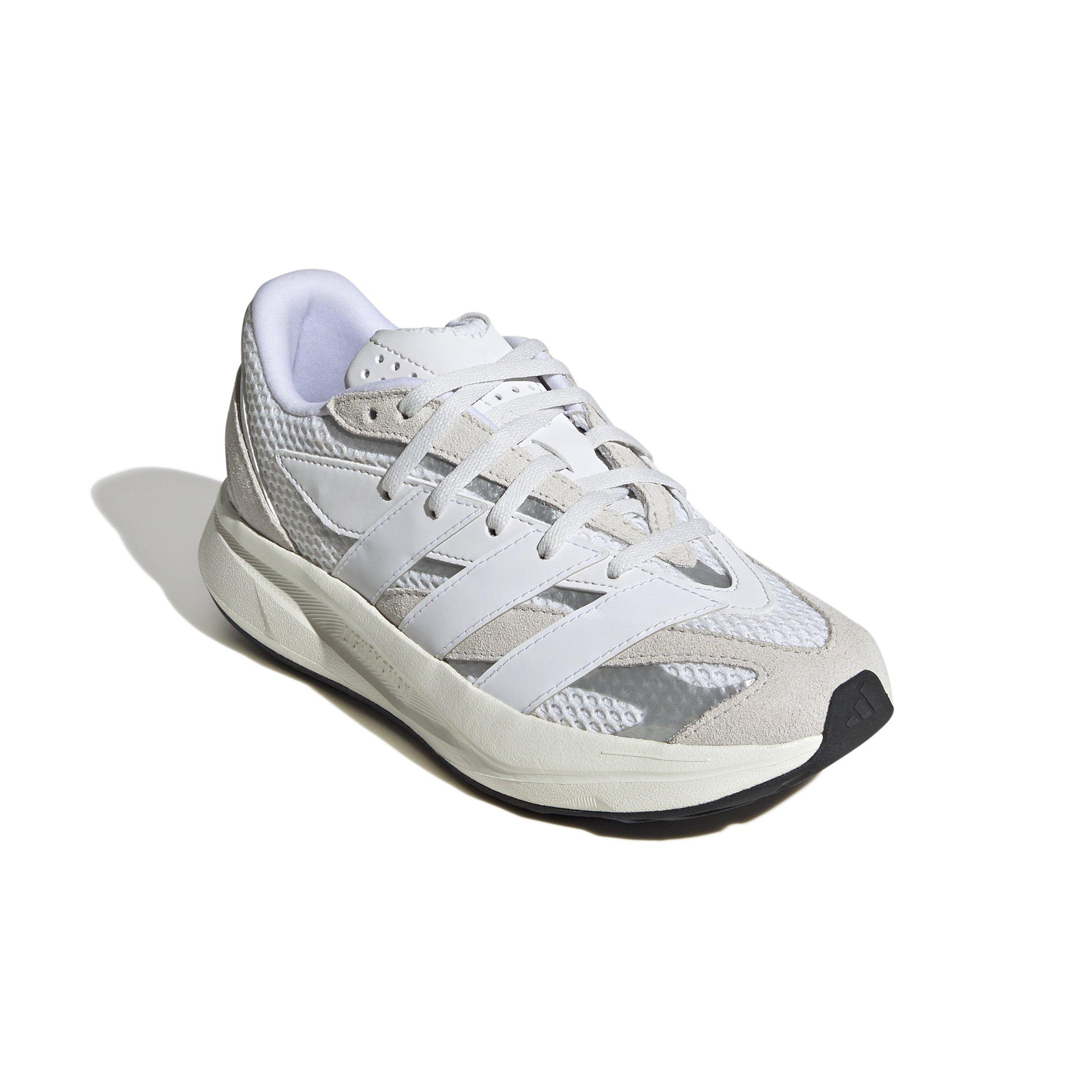 adidas Lightstride Grade School Kids' "Crystal White/Ftwr White/Silver Metallic" Running Shoe