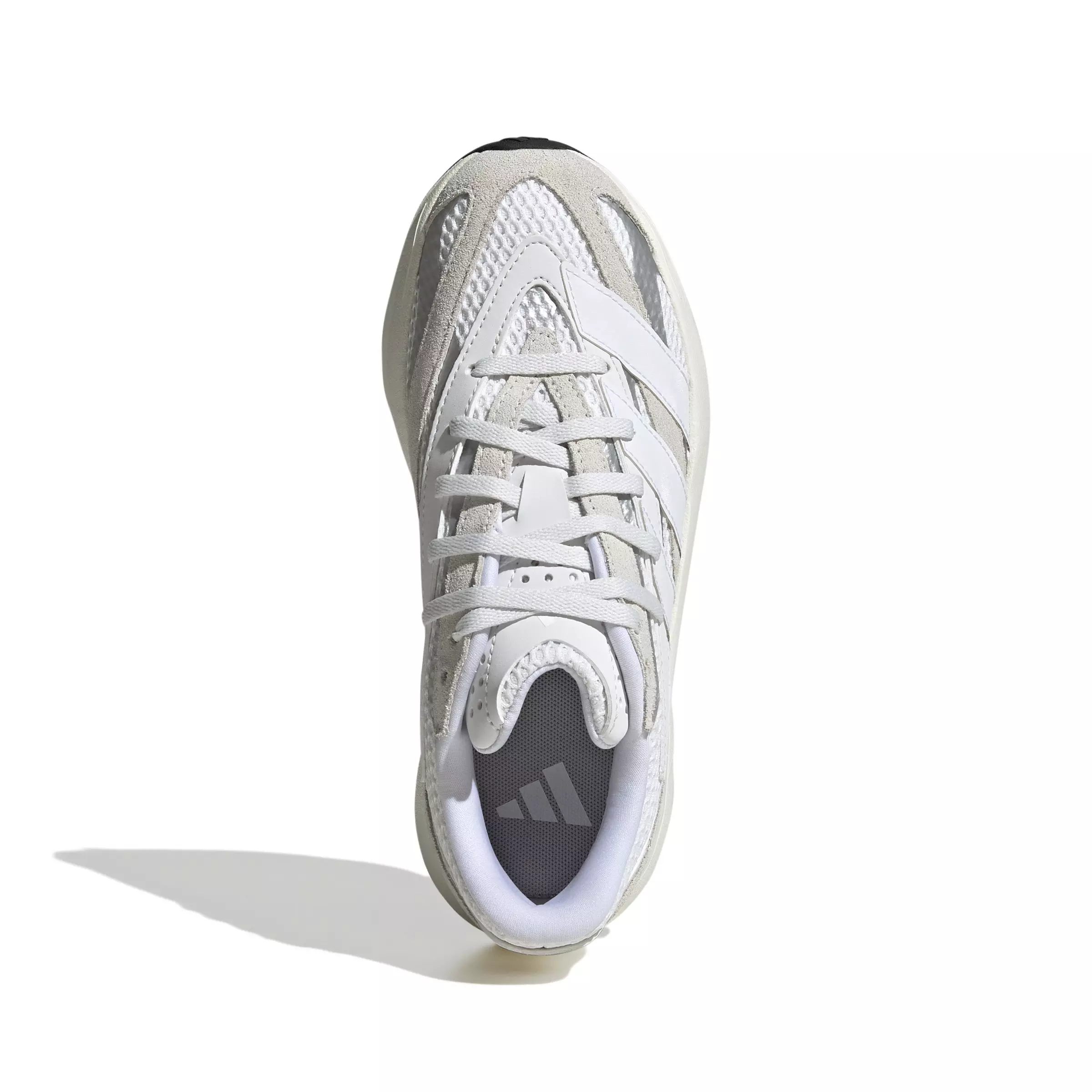 adidas Lightstride "Crystal White/Ftwr White/Silver Metallic" Grade School Kids' Running Shoe - WHITE/GREY