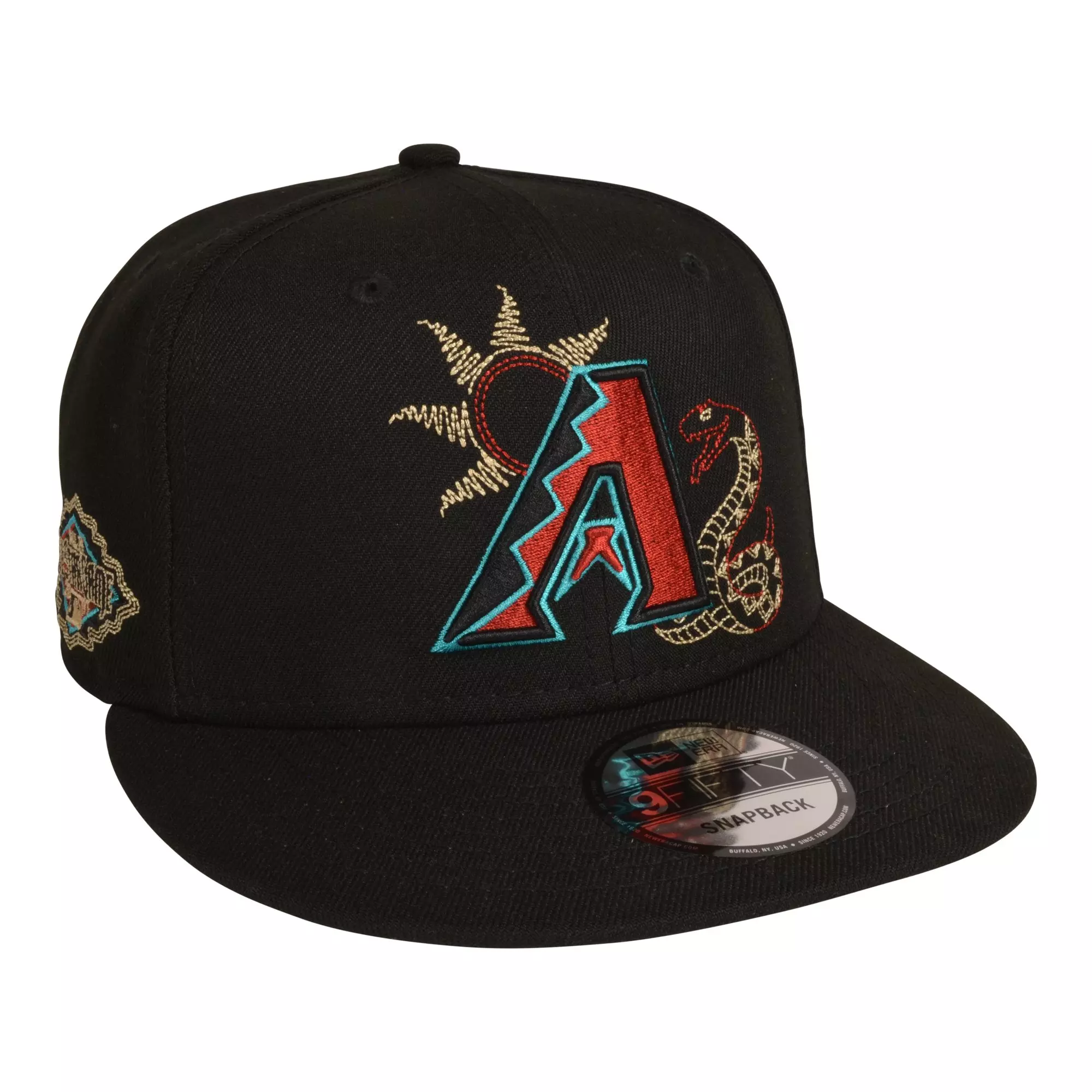 New Era Arizona Diamondbacks State Stitch Snapback Hat-Black - BLACK