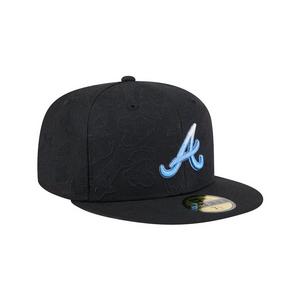 New Era Atlanta Braves Koi Snapback Hat-Black/Blue