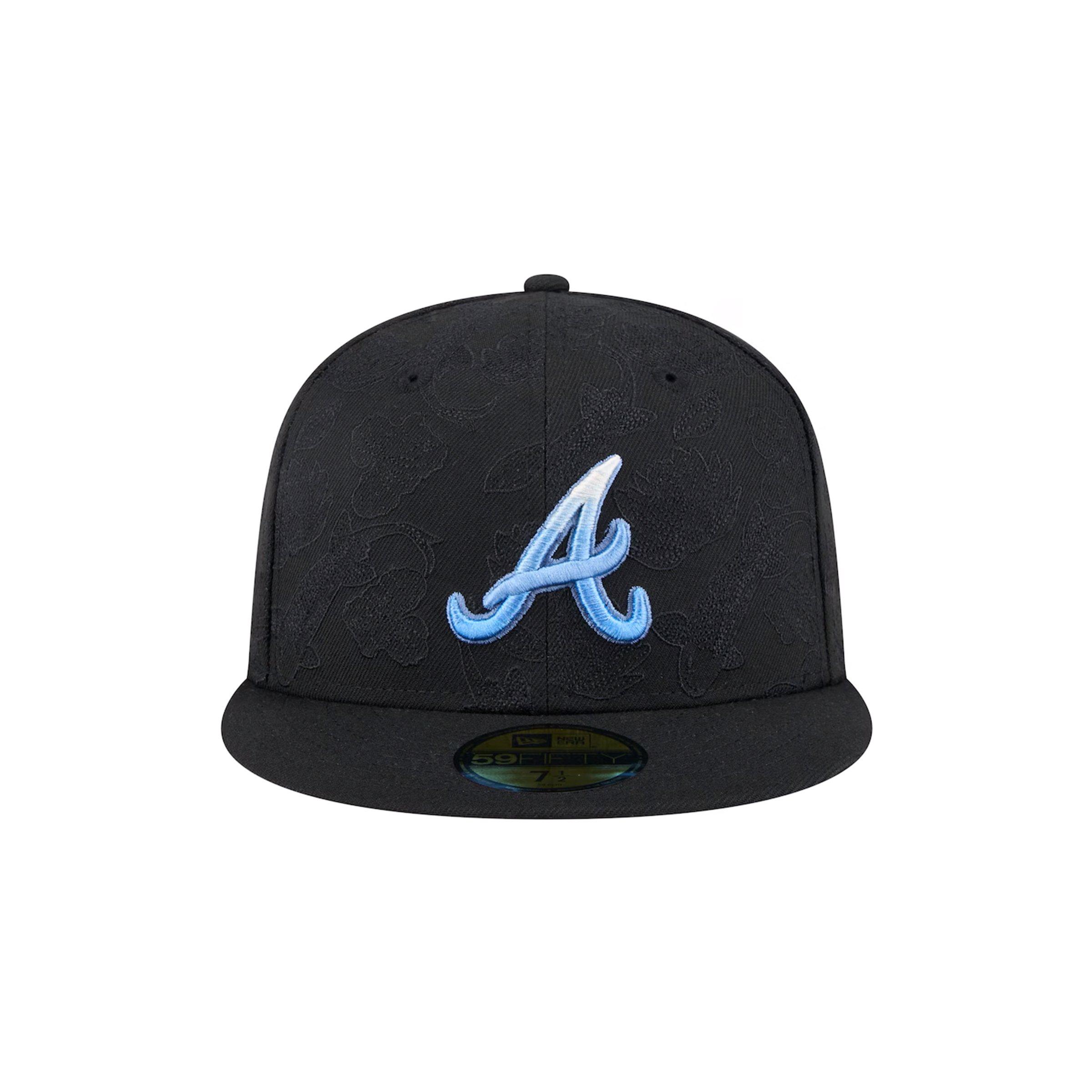 New Era Atlanta Braves Koi Snapback Hat-Black/Blue