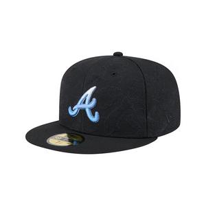New Era Atlanta Braves Koi Snapback Hat-Black/Blue